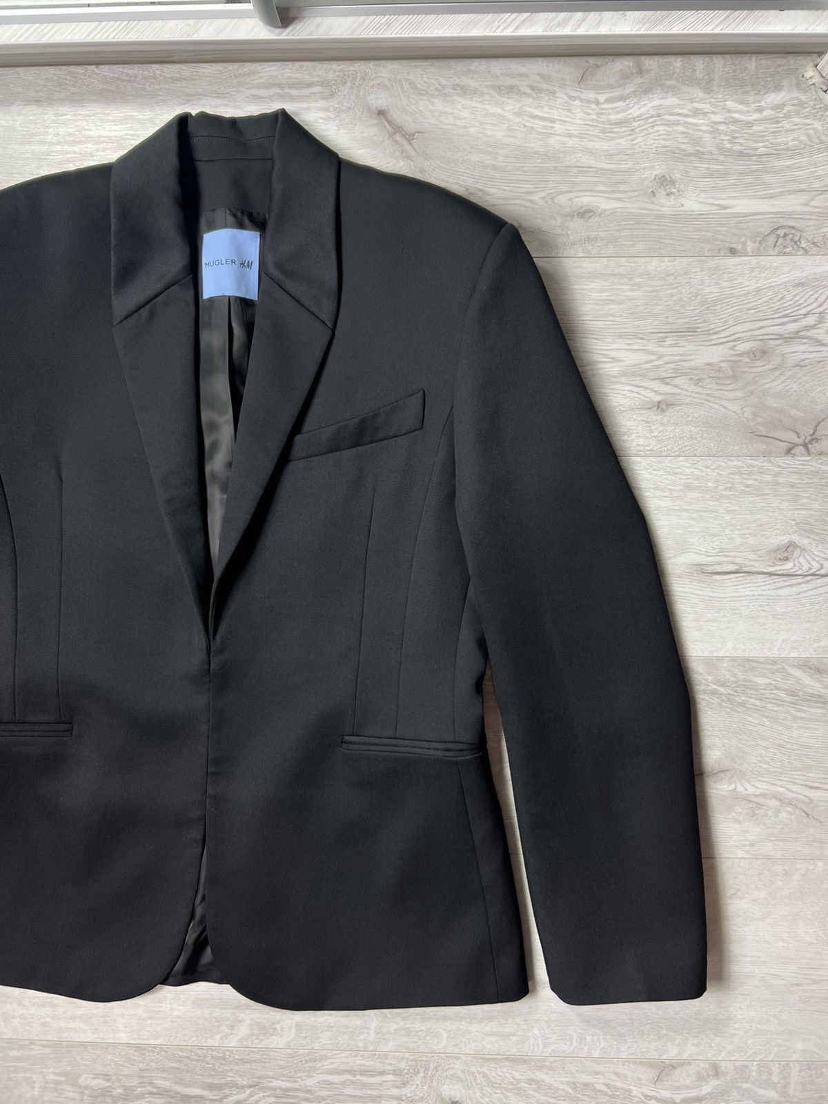 H&M × Mugler THIERRY MUGLER x H&M DEFINED WAIST WOOL BLAZER JACKET MEN’S Size 48R - 4 Thumbnail
