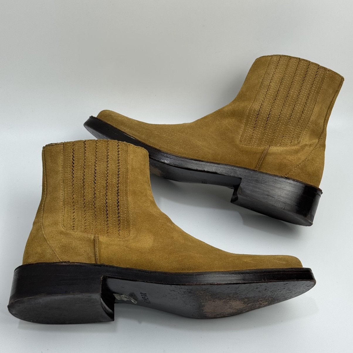Kenzo Kenzo Kolorado Square Moc Toe Chelsea Boots - Tan Suede Size US 9 / EU 42 - 21 Thumbnail
