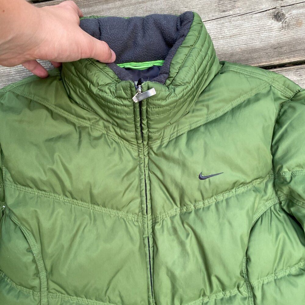 Nike × Vintage Vintage Y2K Gray Tab Nike Puffer Jacket Olive Green Medium Size M / US 6-8 / IT 42-44 - 6 Thumbnail