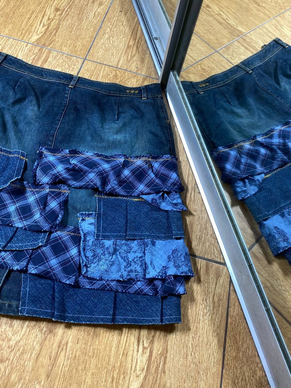 Vintage Y2K Bondage Zip Denim Maxi Mini Skirt Size 30" / US 8 / IT 44 - 7 Thumbnail