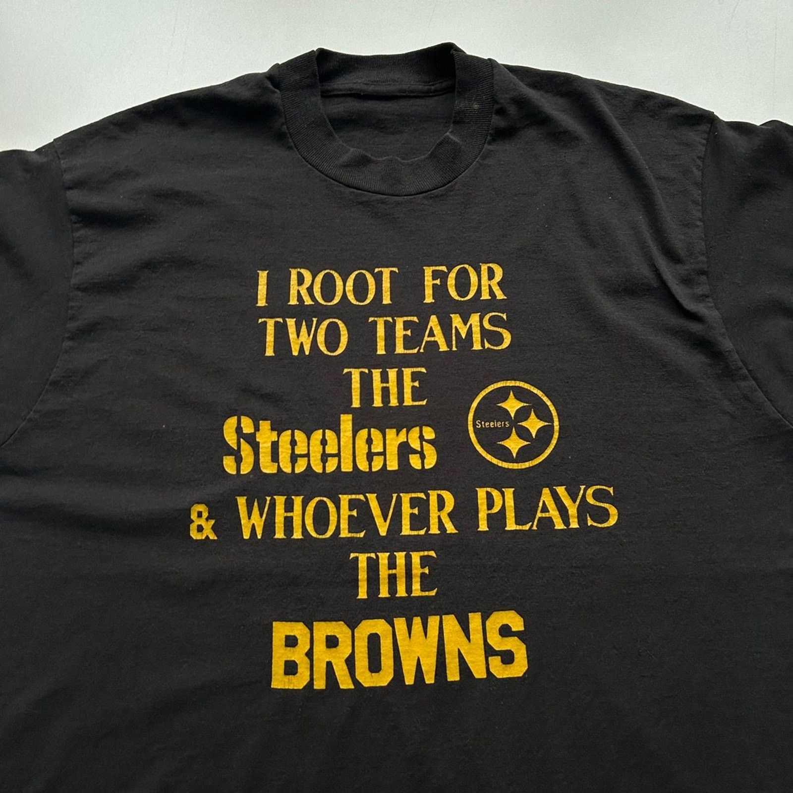 NFL × Vintage Vintage 90s NFL Pittsburgh SteelersT Shirt Large Black Rare Size US L / EU 52-54 / 3 - 2 Thumbnail
