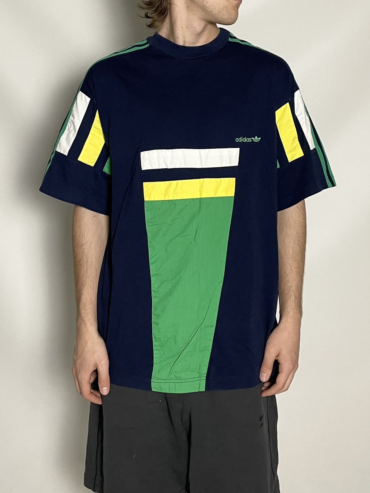 Adidas × Vintage 🦖VINTAGE 🦖 Adidas Brasil Striped Blue Jersey eqt Tee shirt Size US L / EU 52-54 / 3 - 10 Thumbnail