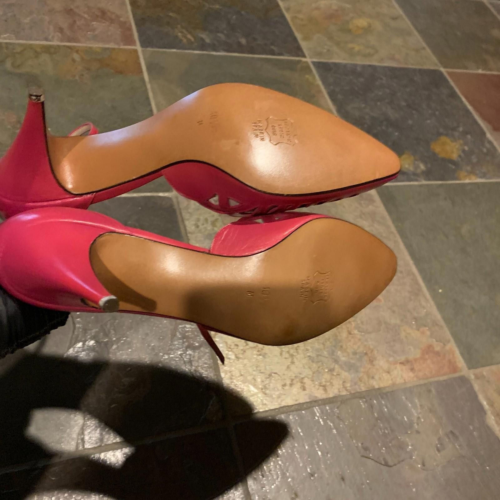 Designer Women Caressa Spain Pink Ankle Strap Heels Sz.10.5 (G102) Size US 10.5 / IT 40.5 - 5 Thumbnail