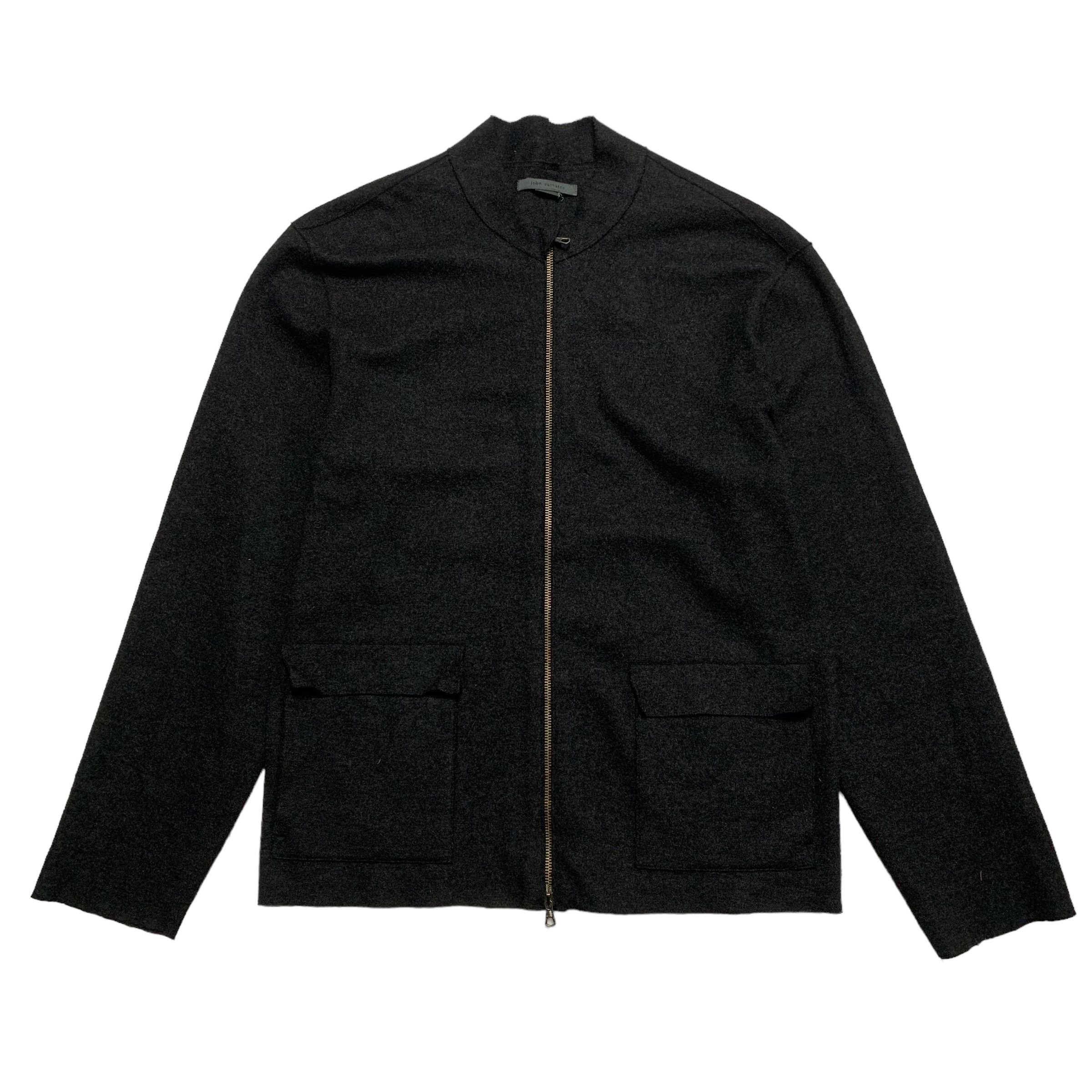 image of John Varvatos Wool Zipper Jacket in Grey, Men's (Size Large)