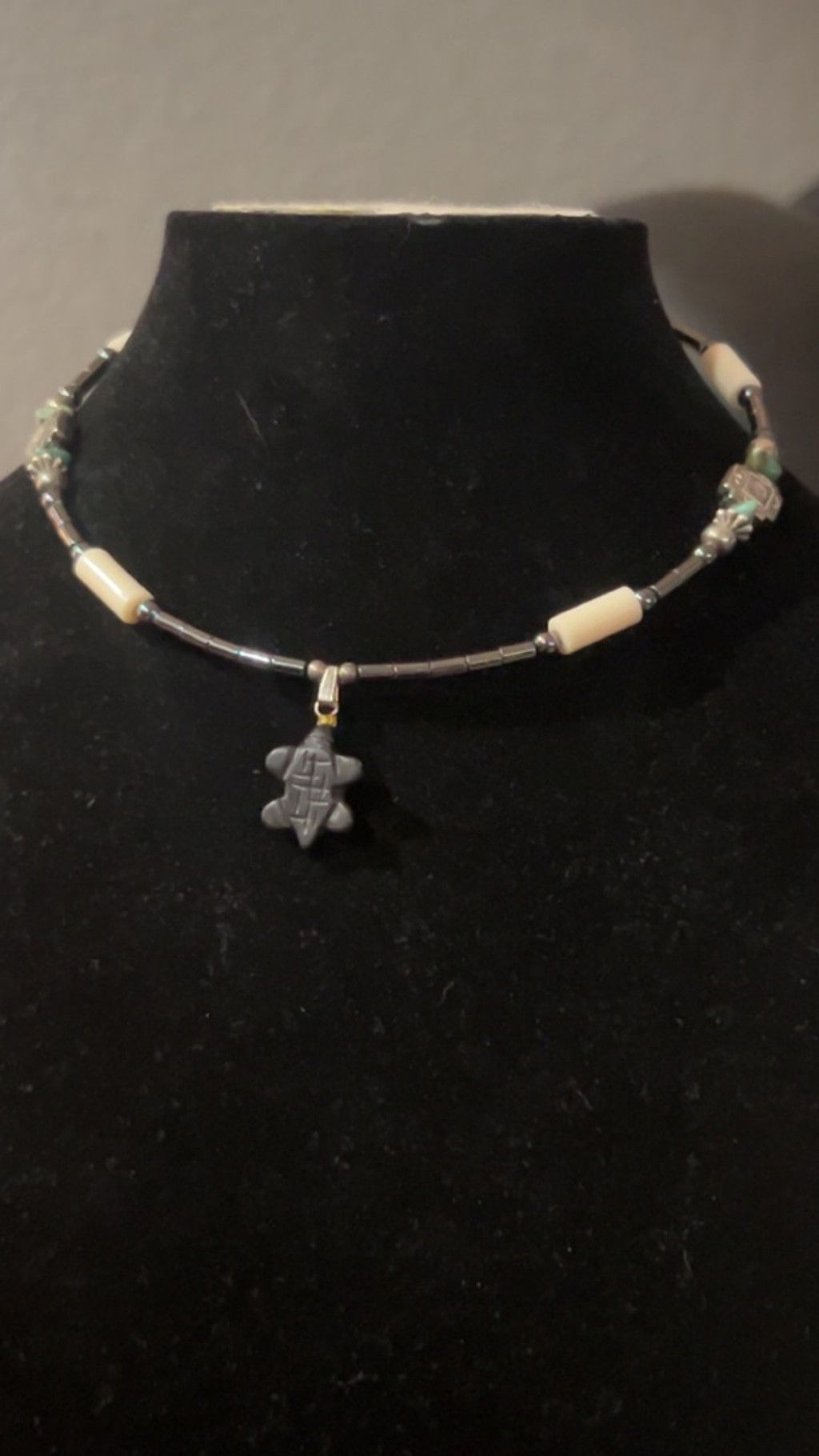 The Unbranded Brand Women's Unbranded Turtle Charm Beaded Necklace One Size Blac Size ONE SIZE - 1 Thumbnail