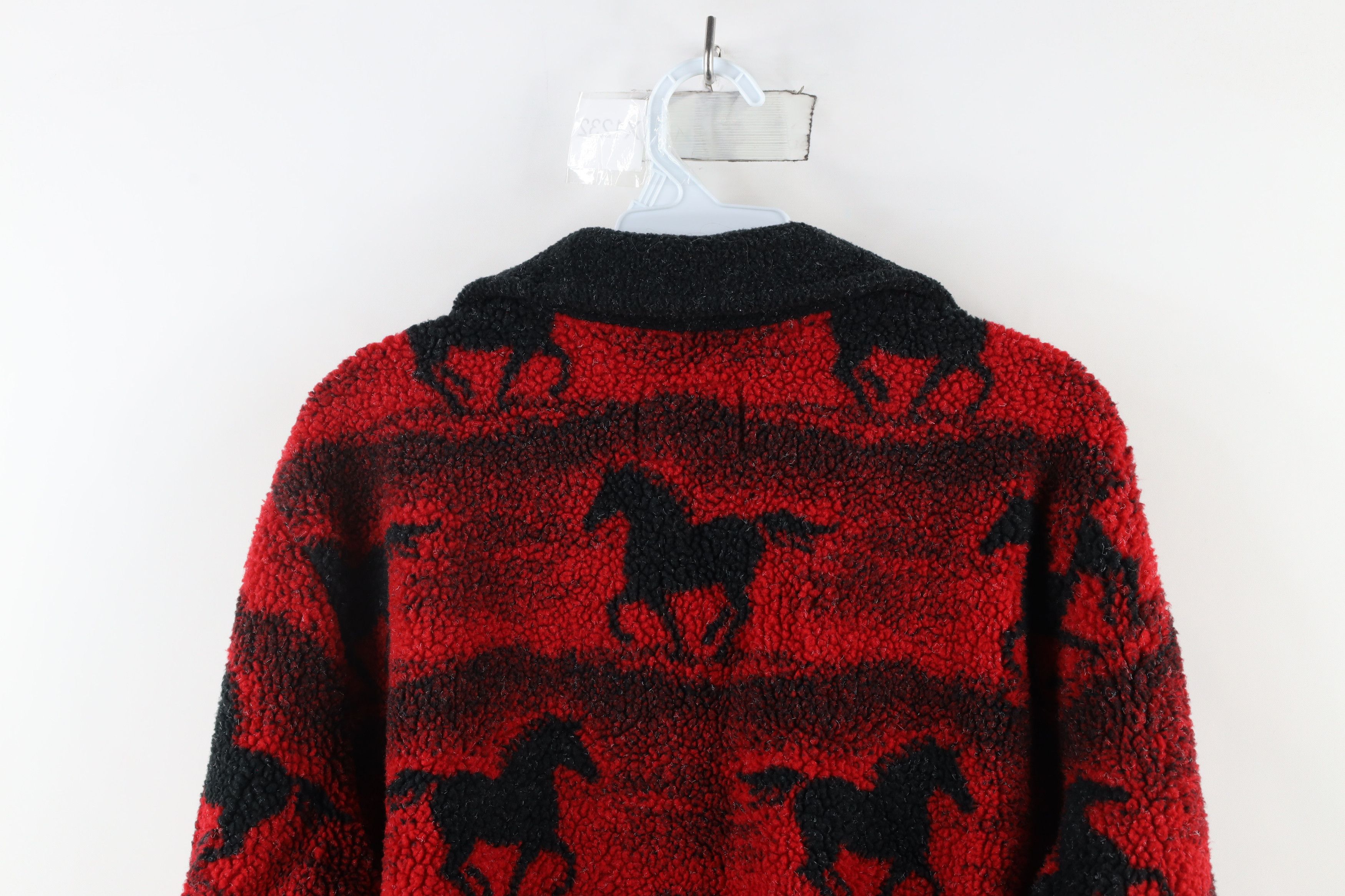 Vintage Vintage 90s Streetwear Fleece All Over Print Horse Jacket Size L / US 10 / IT 46 - 11 Thumbnail