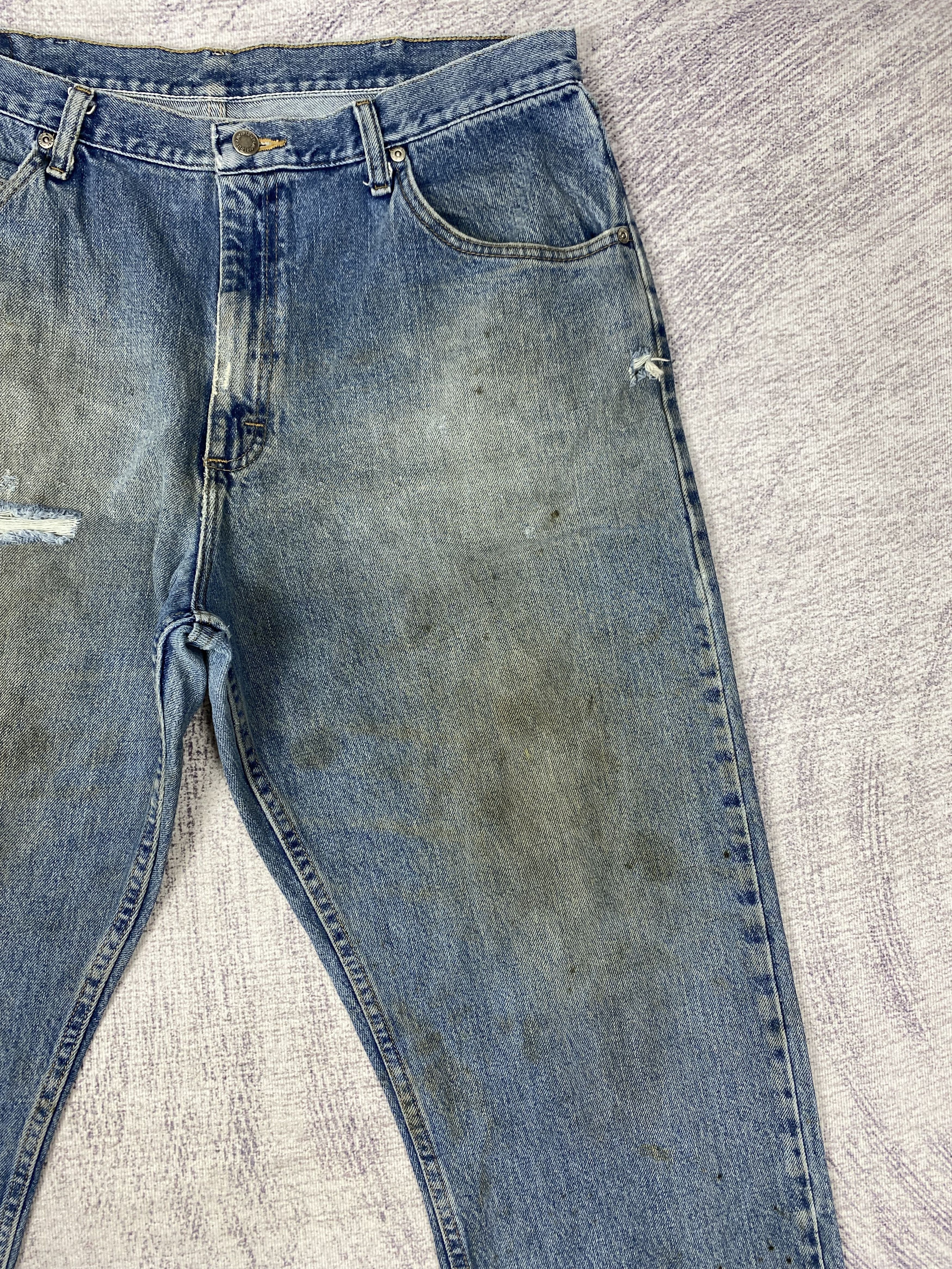 Wrangler Vintage Wrangler Distressed Blue Denim Jeans P0486 Size US 38 / EU 54 - 3 Thumbnail