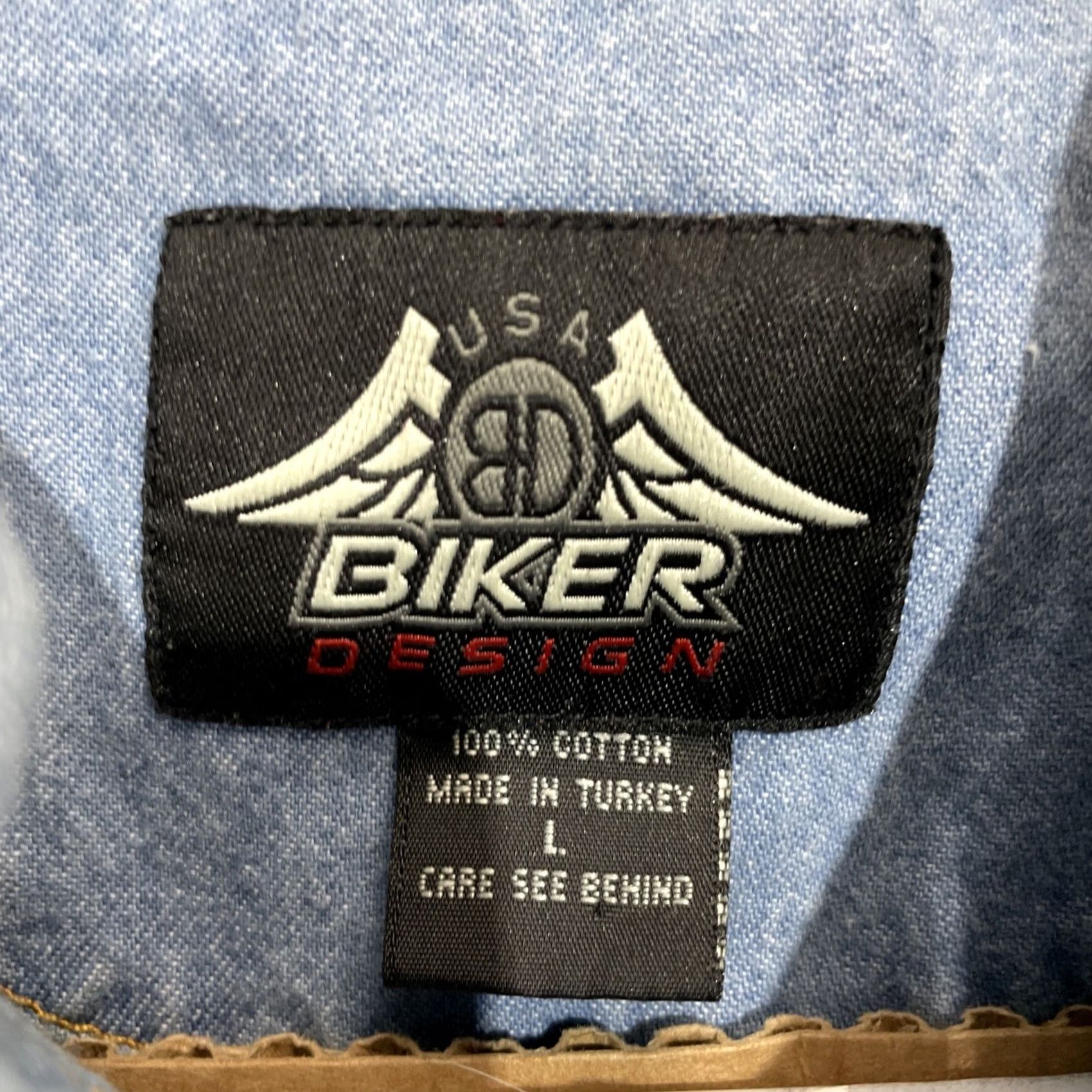 Vintage VINTAGE BIKER Design Vest Denim Blue Cotton Pocket Button Logo Biker Motorcycle Eagle Beach Daytona Bike Week Shirt Vest L Men Size US L / EU 52-54 / 3 - 2 Thumbnail