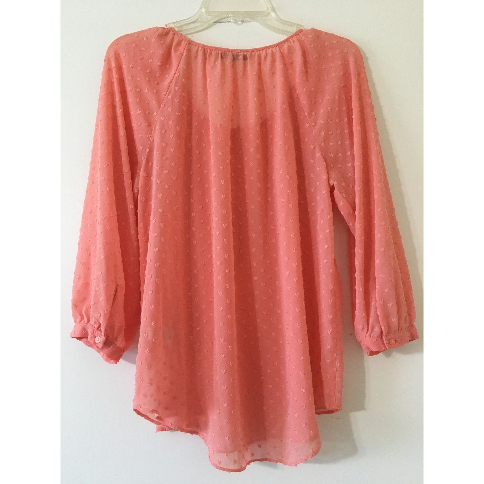 Other LC Lauren Conrad Medium Sheer Peach Top 3/4 Sleeve Size M / US 6-8 / IT 42-44 - 2 Thumbnail