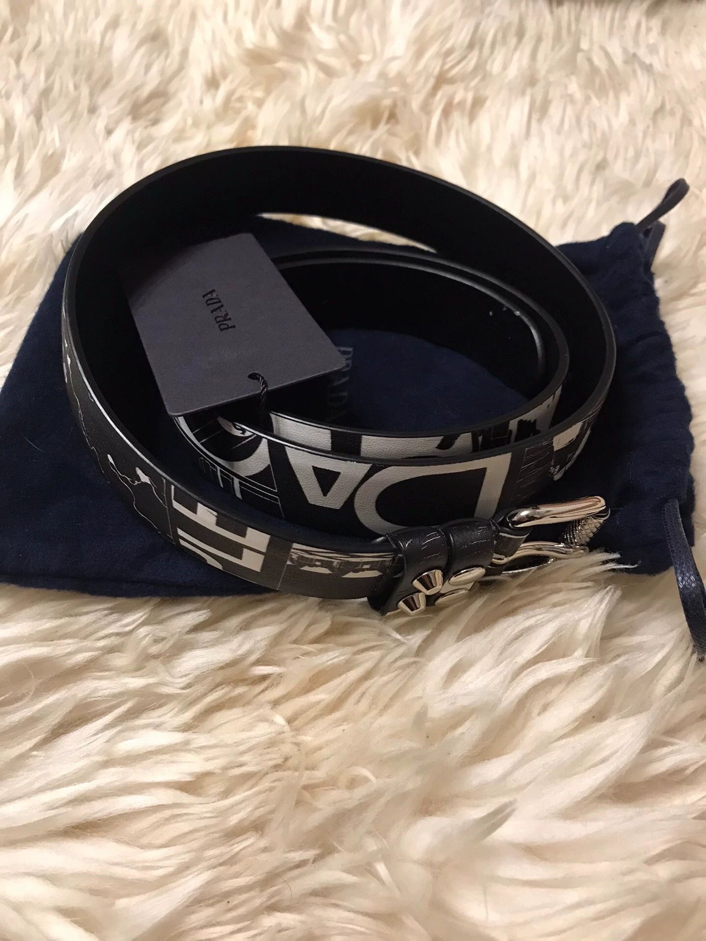 Prada Prada New Comic Graffiti Leather Belt 95/100cm Size ONE SIZE - 1 Thumbnail