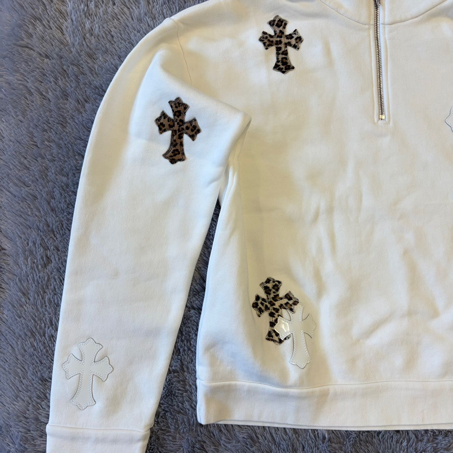 Chrome Hearts CHROME HEARTS CHEETAH WHITE PATCH QUARTER ZIP Size S Size US S / EU 44-46 / 1 - 6 Thumbnail