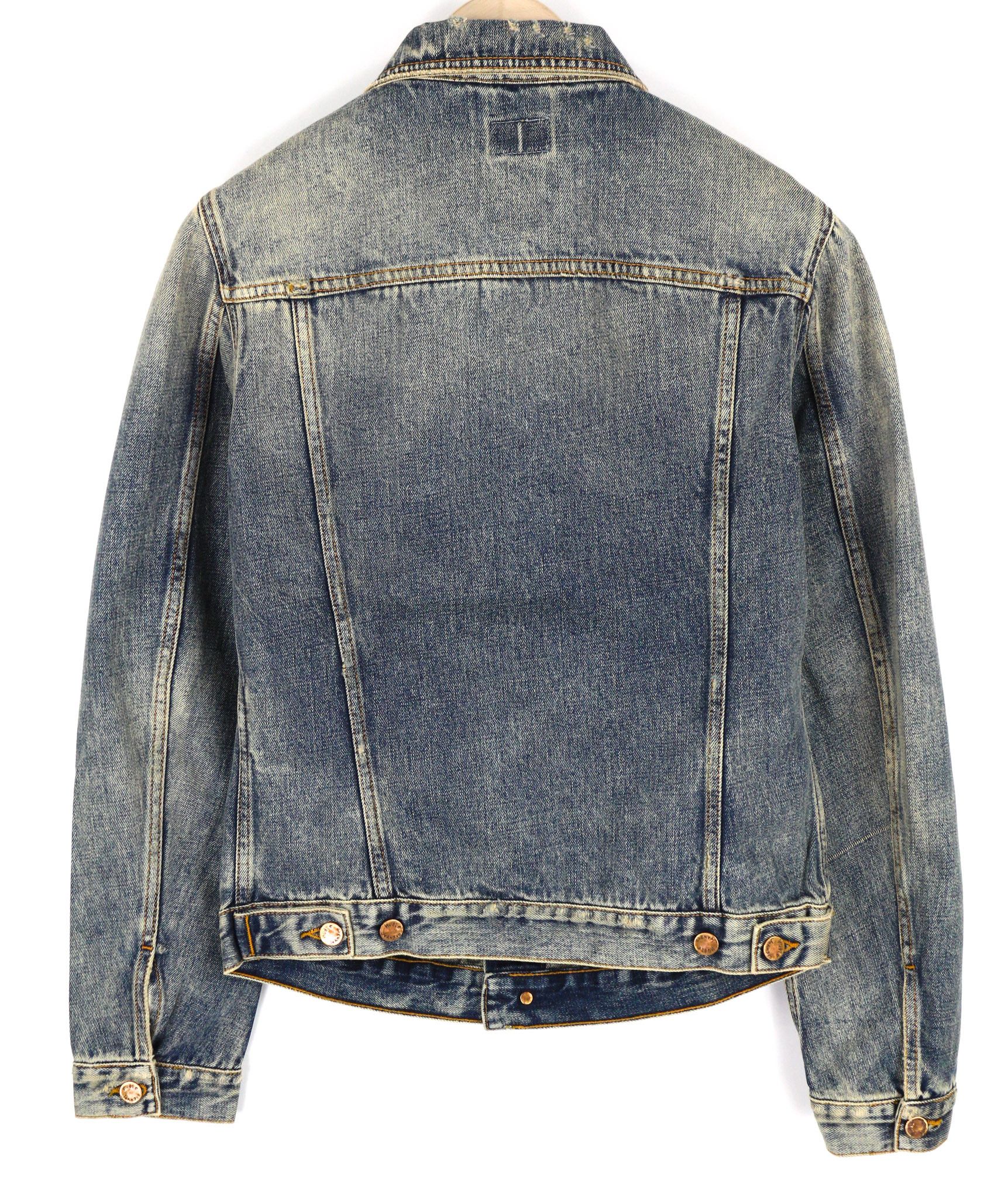 Nudie Jeans BILLY S Shimmering Indigo Washed Ripped Polo Jacket 82488 Size US S / EU 44-46 / 1 - 2 Thumbnail
