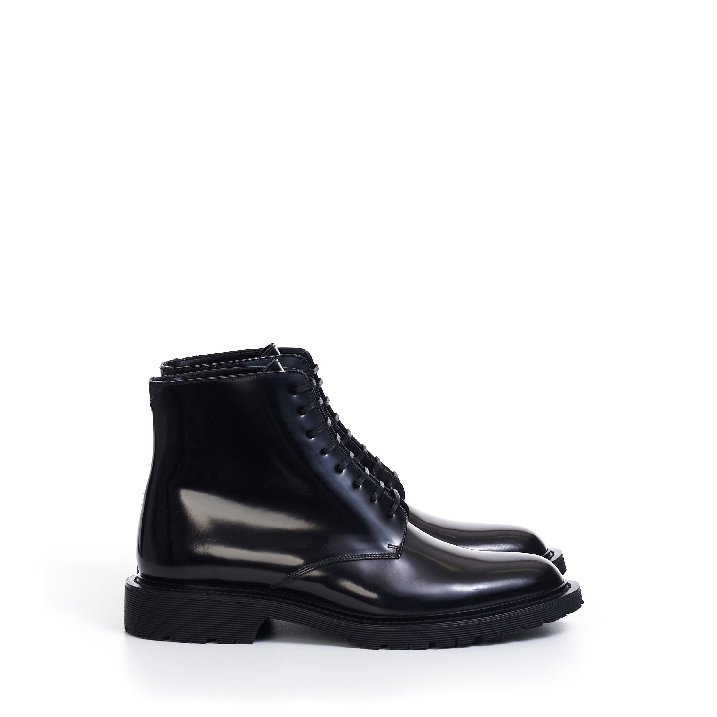 Saint Laurent Paris Army Boots In Shiny Black Calf Leather Size US 7.5 / EU 40-41 - 8 Thumbnail