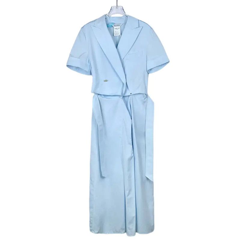 Max Mara MaxMara Light Blue Cotton Dress for Women 0089 Size M / US 6-8 / IT 42-44 - 1 Thumbnail