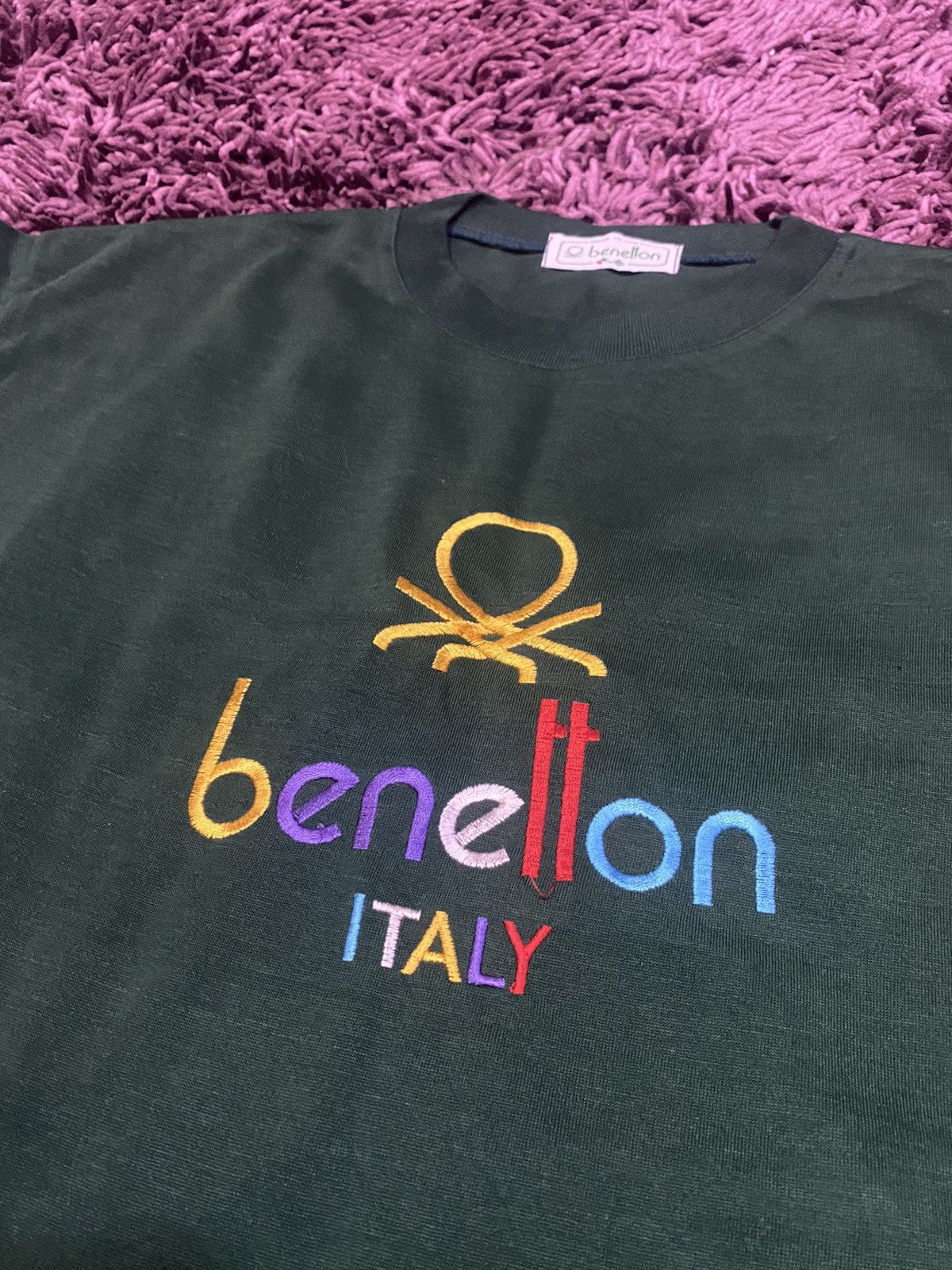 Benetton × Vintage Vintage Benetton Italy Green Tshirt Size US M / EU 48-50 / 2 - 3 Thumbnail