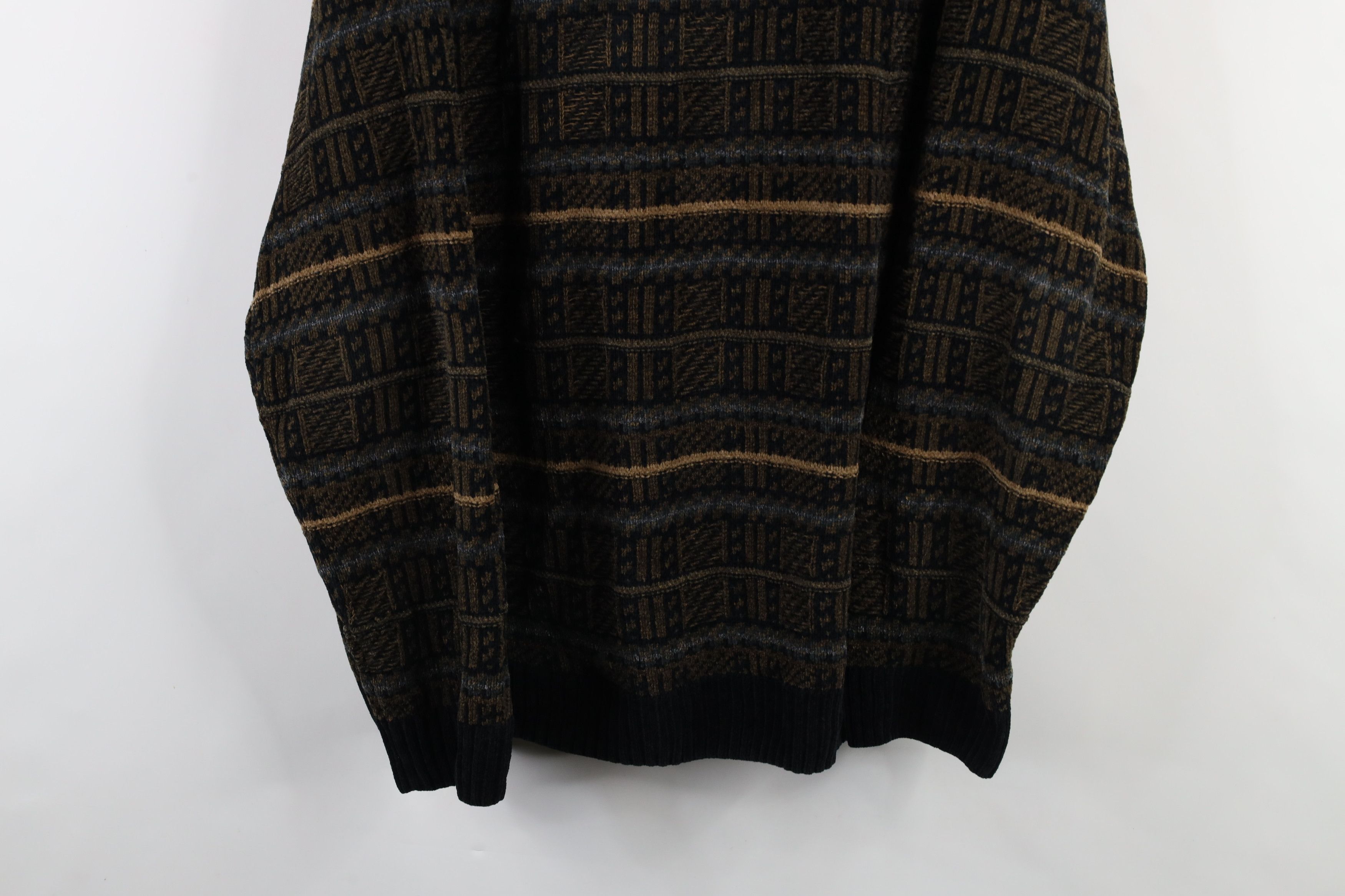 Vintage Vintage 90s Streetwear Thin Fair Isle Striped Fleece Sweater Size US XXL / EU 58 / 5 - 3 Thumbnail
