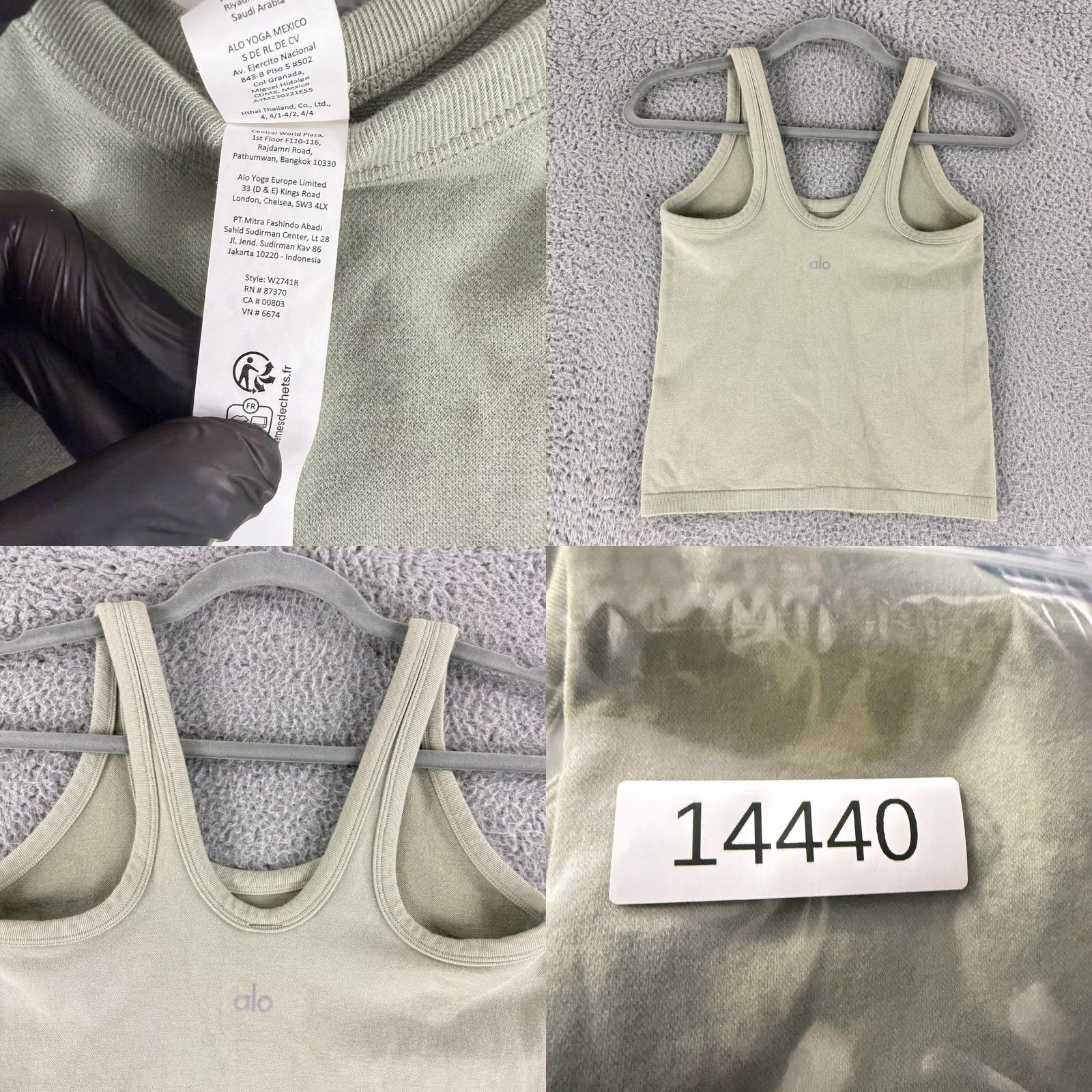 Alo Yoga Alo Yoga Wellness Bra Tank Top Womens Small Sage Green Ribbed Racerback Size S / US 4 / IT 40 - 8 Thumbnail