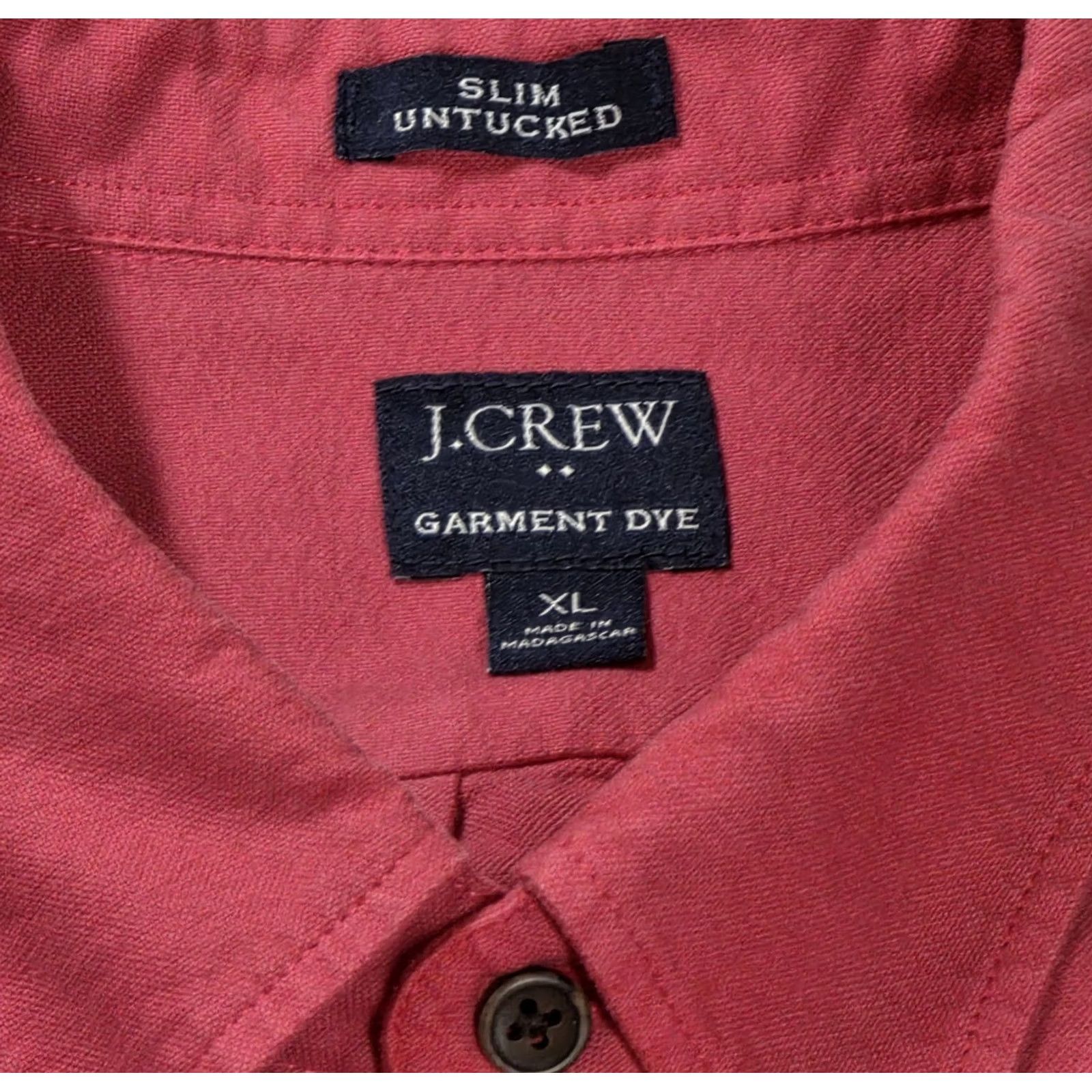 J.Crew J. Crew Men Button-Up Oxford Coral Garment Dyed Shirt Long Sleeve XL Slim Untuck Shirt Size US XL / EU 56 / 4 - 7 Thumbnail