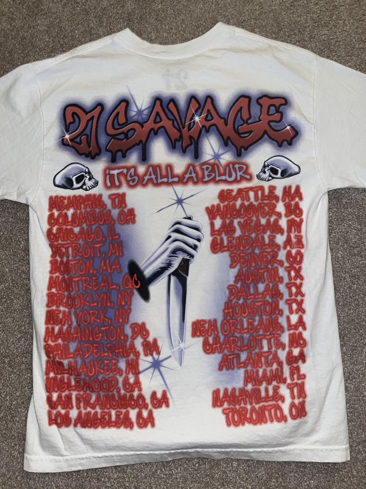 21 Savage 21 Savage Its all a blur tour shirt size M Size US M / EU 48-50 / 2 - 6 Thumbnail