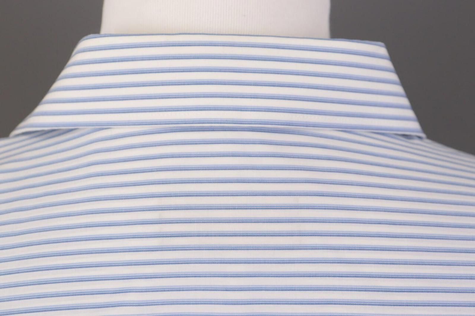 Designer Donald J.Trump Blue Stripe Button Shirt Size 16 / 34 / 35 Size US M / EU 48-50 / 2 - 10 Thumbnail