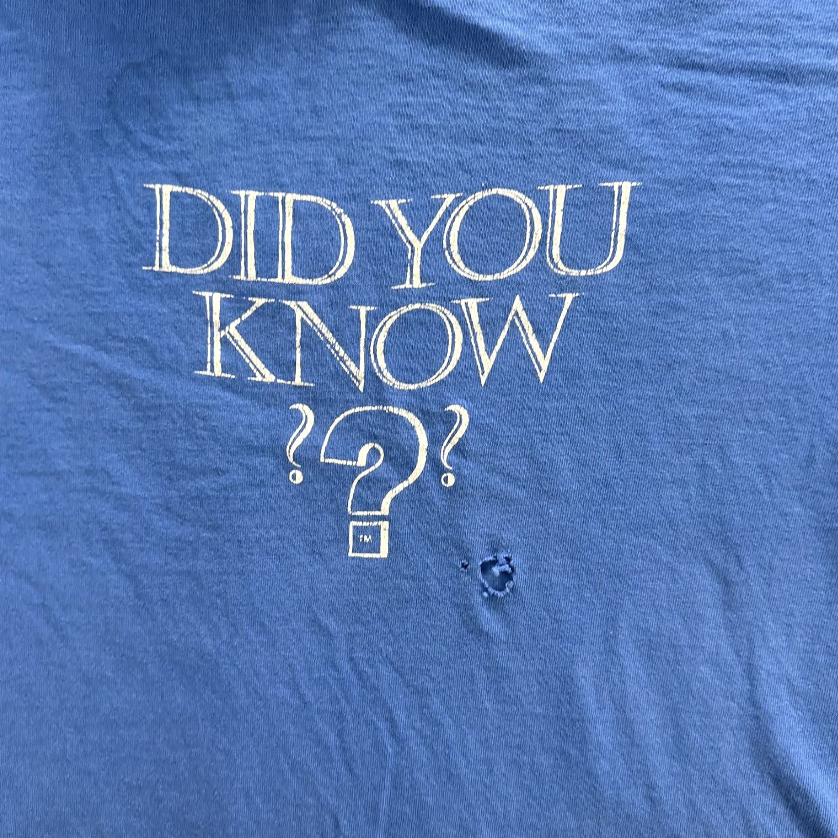 Fruit Of The Loom Vintage Fruit of the Loom Mens T-Shirt XL Blue History Educational 90s Graphic Size US XL / EU 56 / 4 - 4 Thumbnail