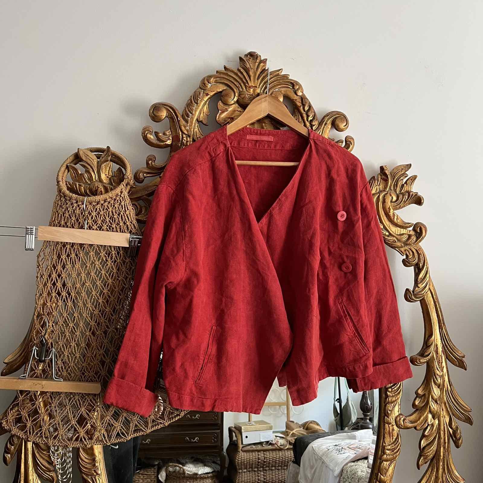 Designer × Japanese Brand Elemente Clemente Oska Linen jacket Size L / US 10 / IT 46 - 1 Thumbnail