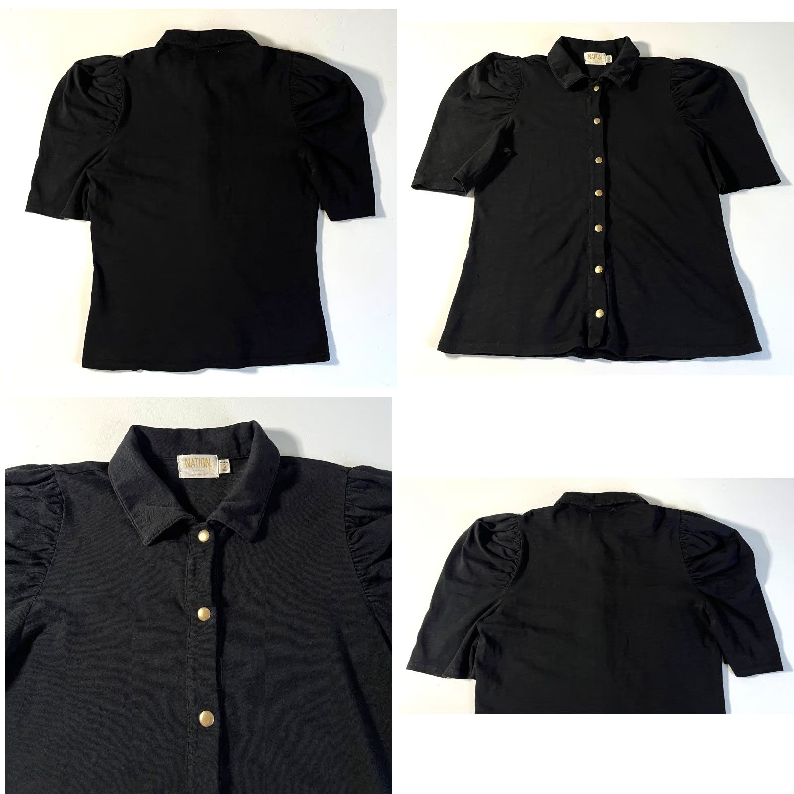 Nation LTD Nation Ltd Women's Shirt Los Angeles Ennis Workshirt Black Sz S Snap Front Size S / US 4 / IT 40 - 8 Thumbnail
