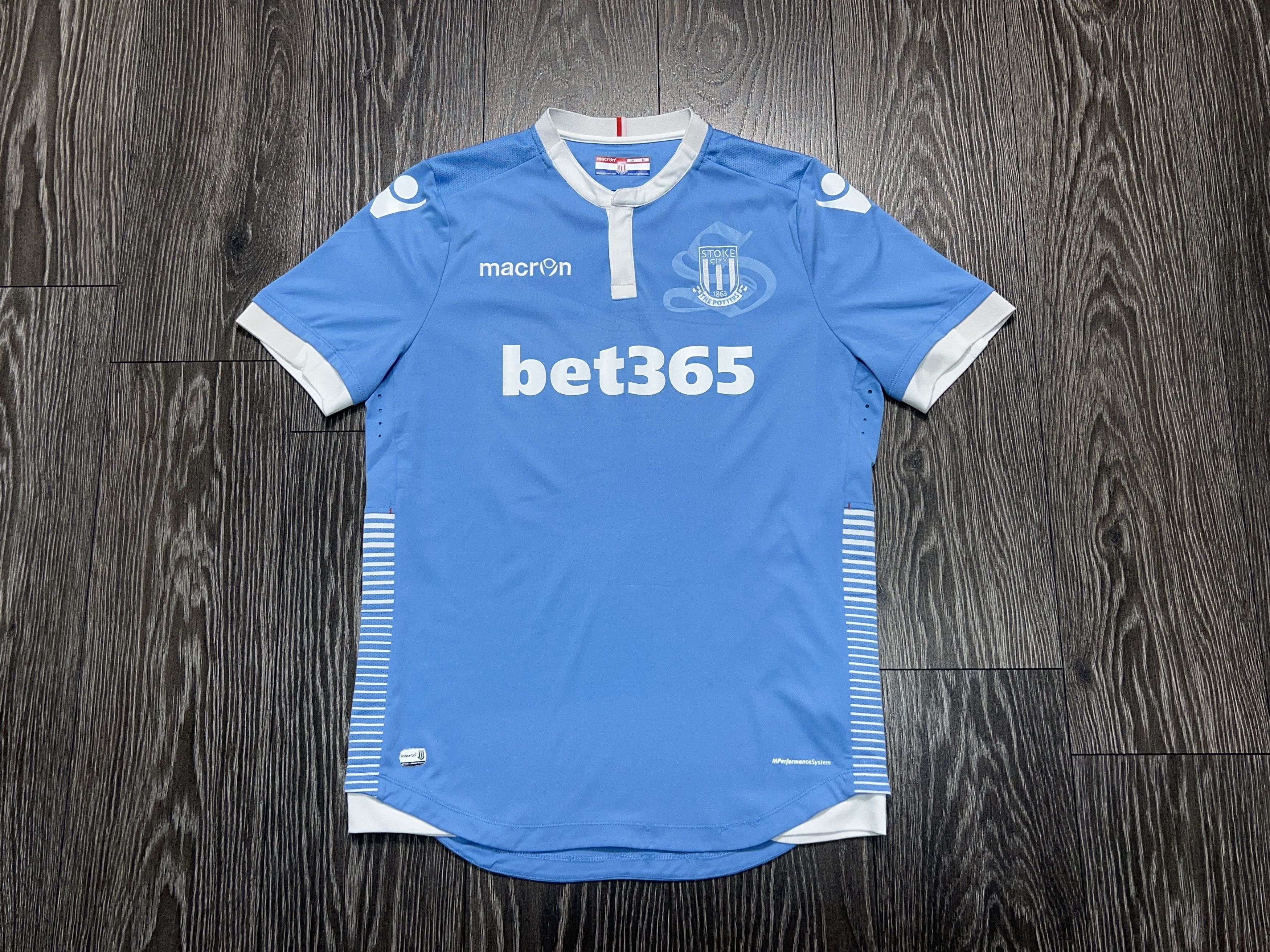 Macron Stoke City 2016 2017 Away Football Soccer Jersey Shirt XL Size US XL / EU 56 / 4 - 1 Thumbnail