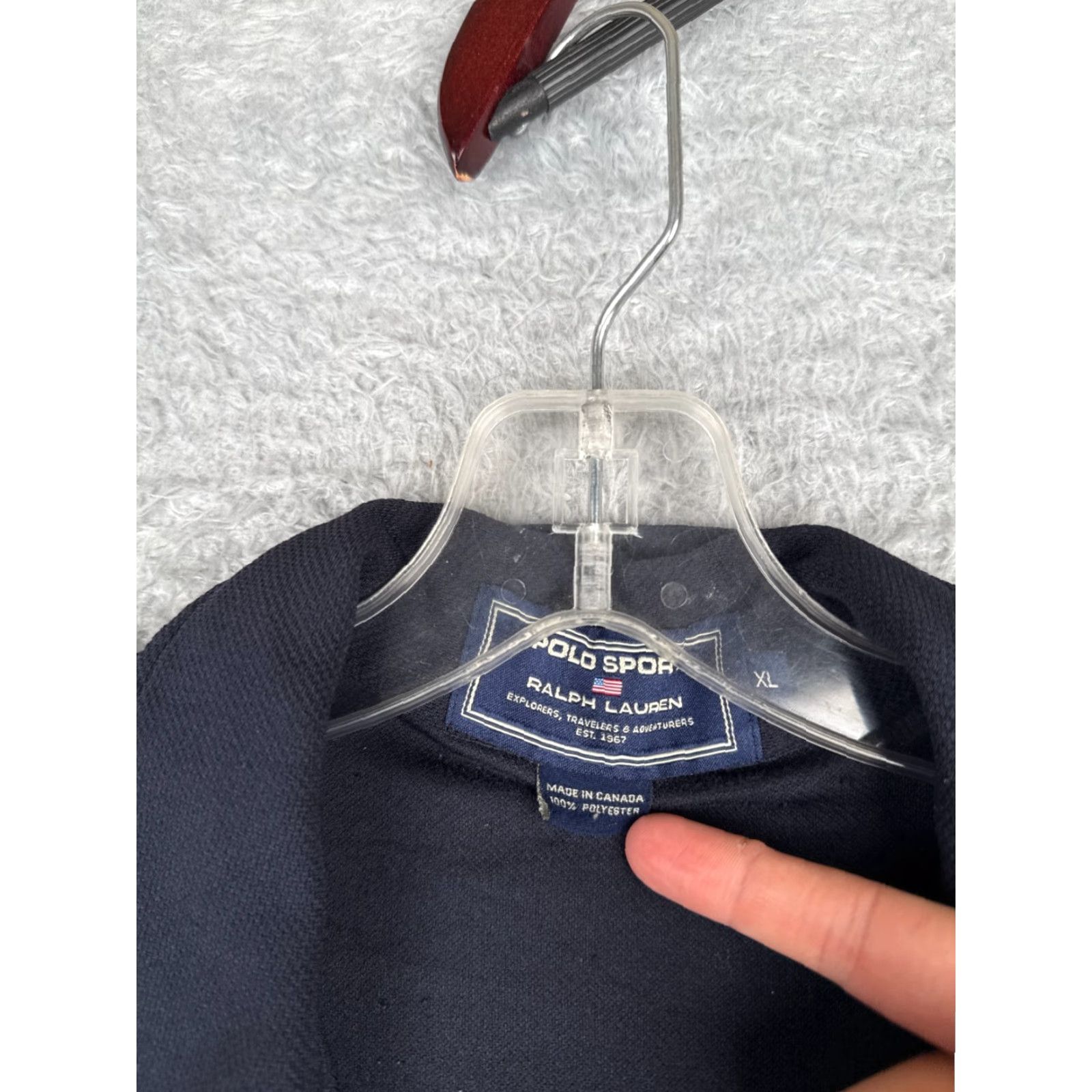 Polo Ralph Lauren VINTAGE Polo Sport Ralph Lauren Shirt Men XL Blue 100% Polyester Polo Shirt Embroidered Logo Golf Sports Decade 90s Mens Size US XL / EU 56 / 4 - 6 Thumbnail