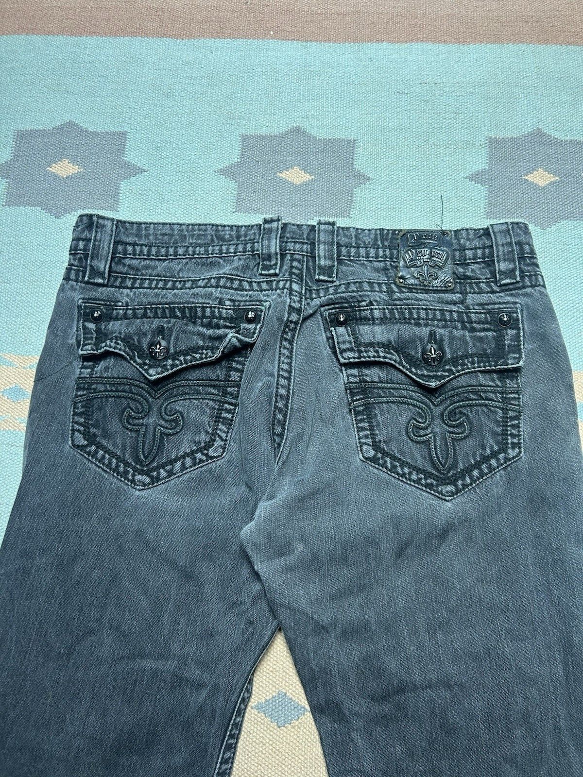 Rock Revival Rock Revival Steven straight jeans faded embroidered 40x32 Size US 40 / EU 56 - 3 Thumbnail
