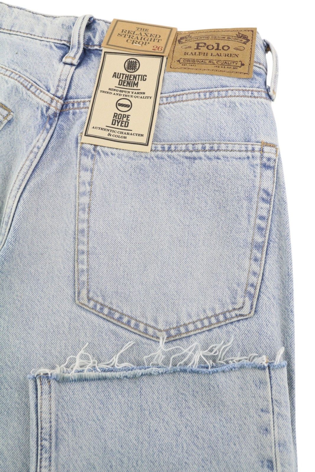 Polo Ralph Lauren W26 Relaxed Crop Distress Painted Blue Jeans 84702 Size 26" / US 2 / IT 38 - 5 Thumbnail
