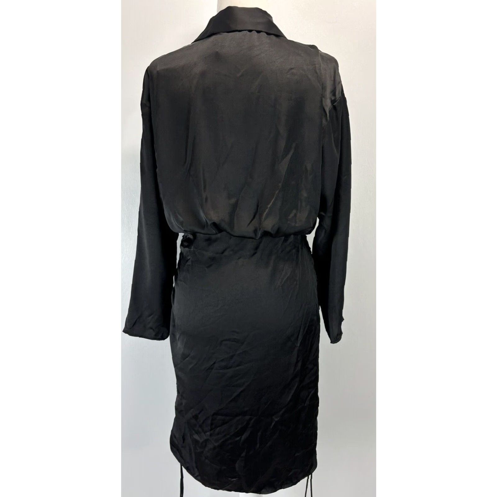 Zara Black Satin Shirt Dress DY Choice Flog - Ariana Vegan Leather Dress