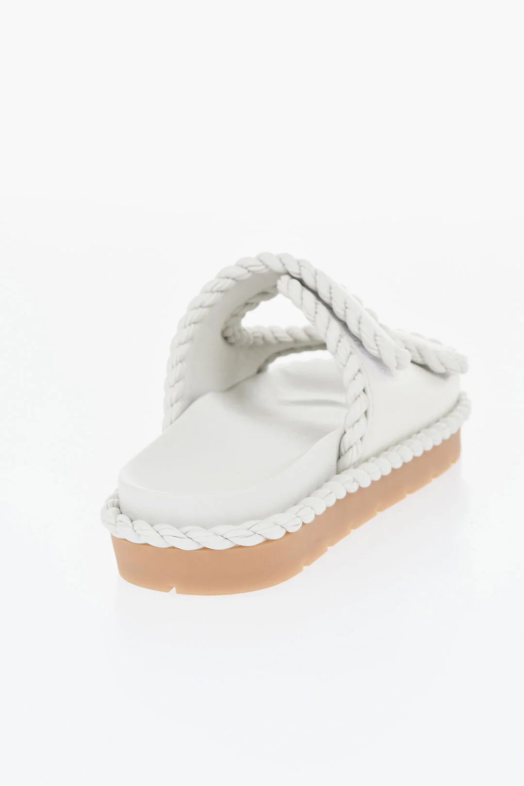 Bottega Veneta og1mm0426 Leather Sandals in White Size US 6 / IT 36 - 3 Thumbnail