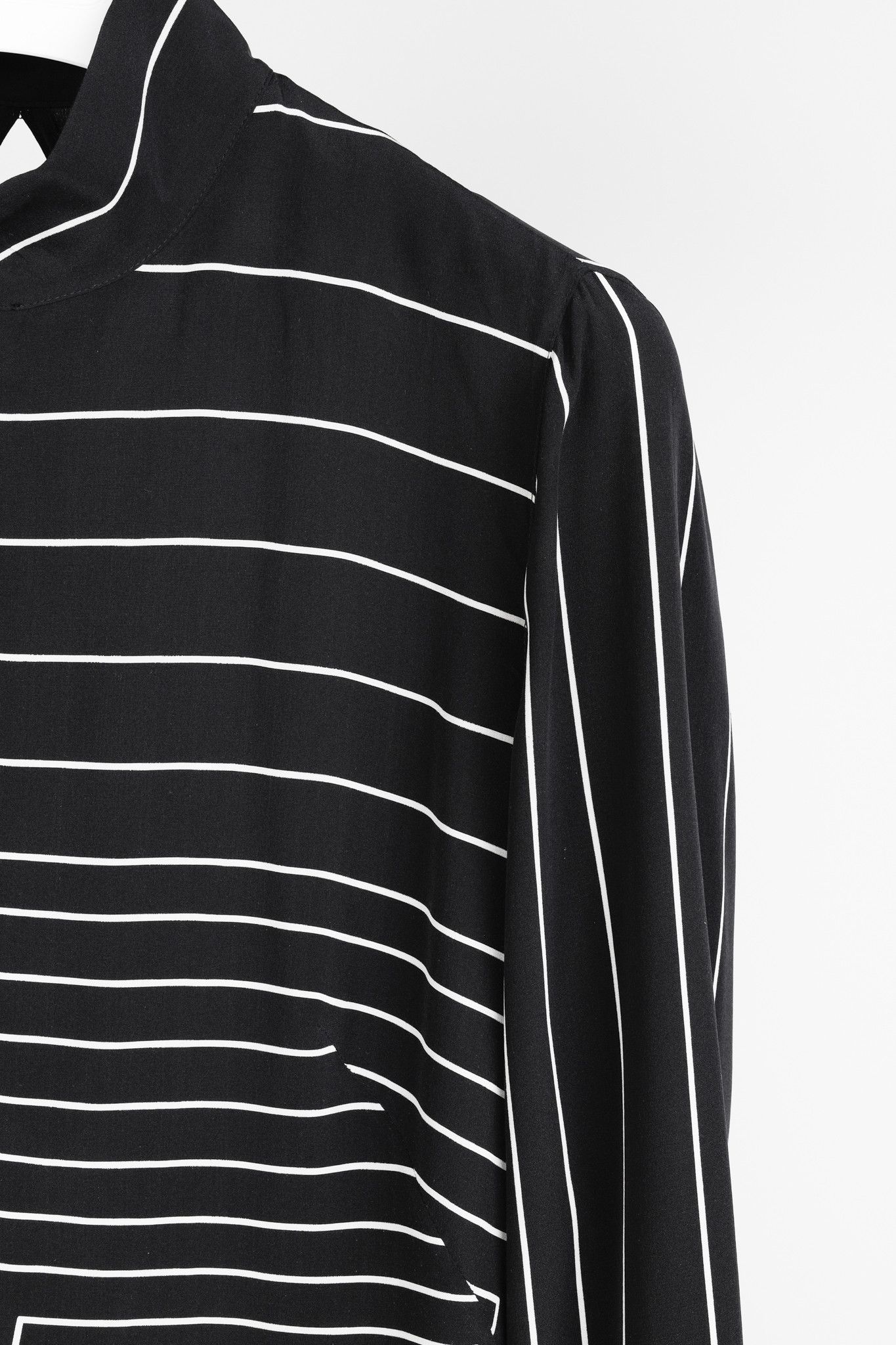 Akris Akris Black Taupe Geometric Stripes Zip-Front Silk Blouse Size L / US 10 / IT 46 - 5 Thumbnail