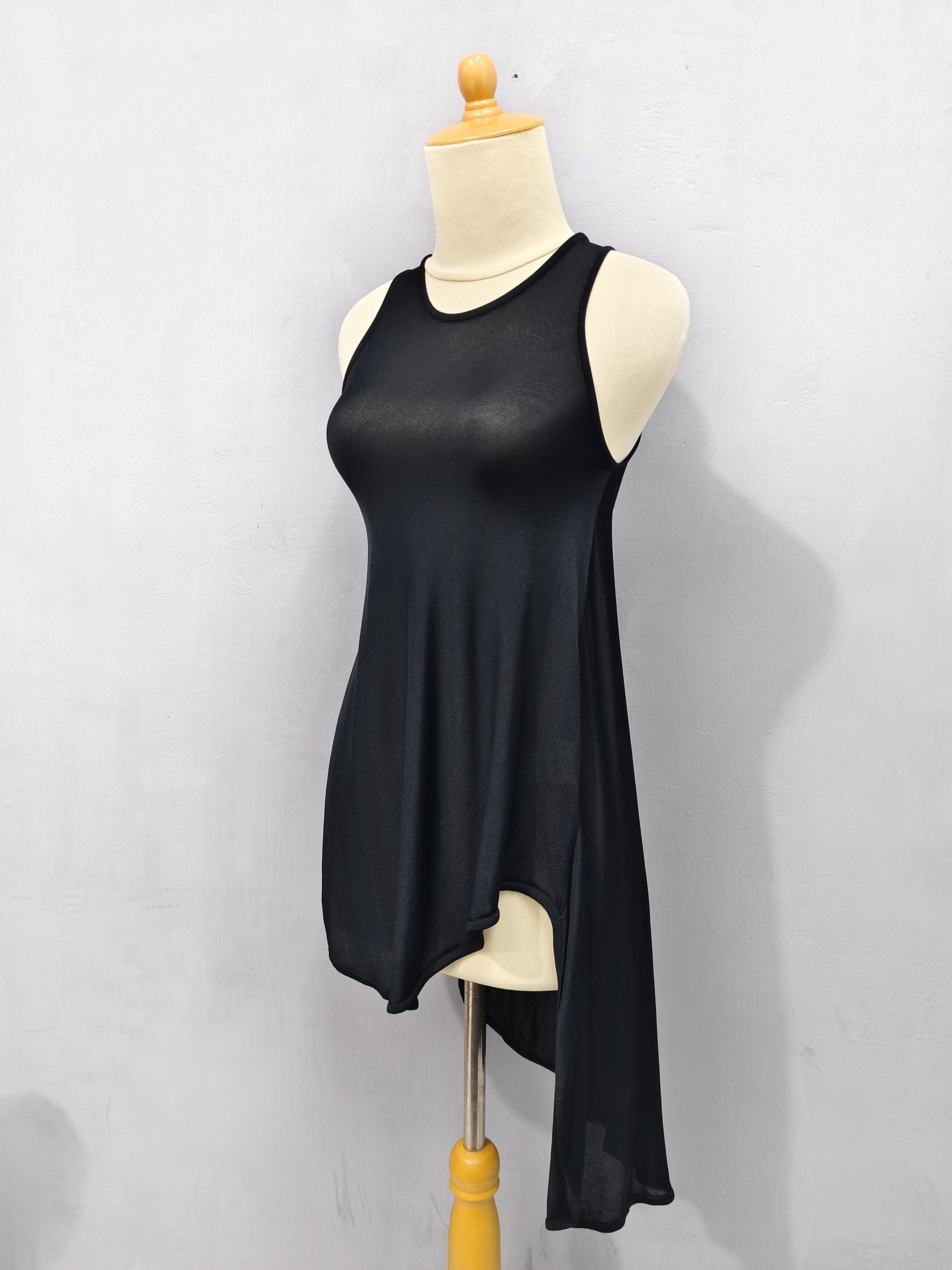 Alexander McQueen 00s Alexander McQueen- Asymmetrical Draped Gothic Mesh Dress Size S / US 4 / IT 40 - 4 Thumbnail