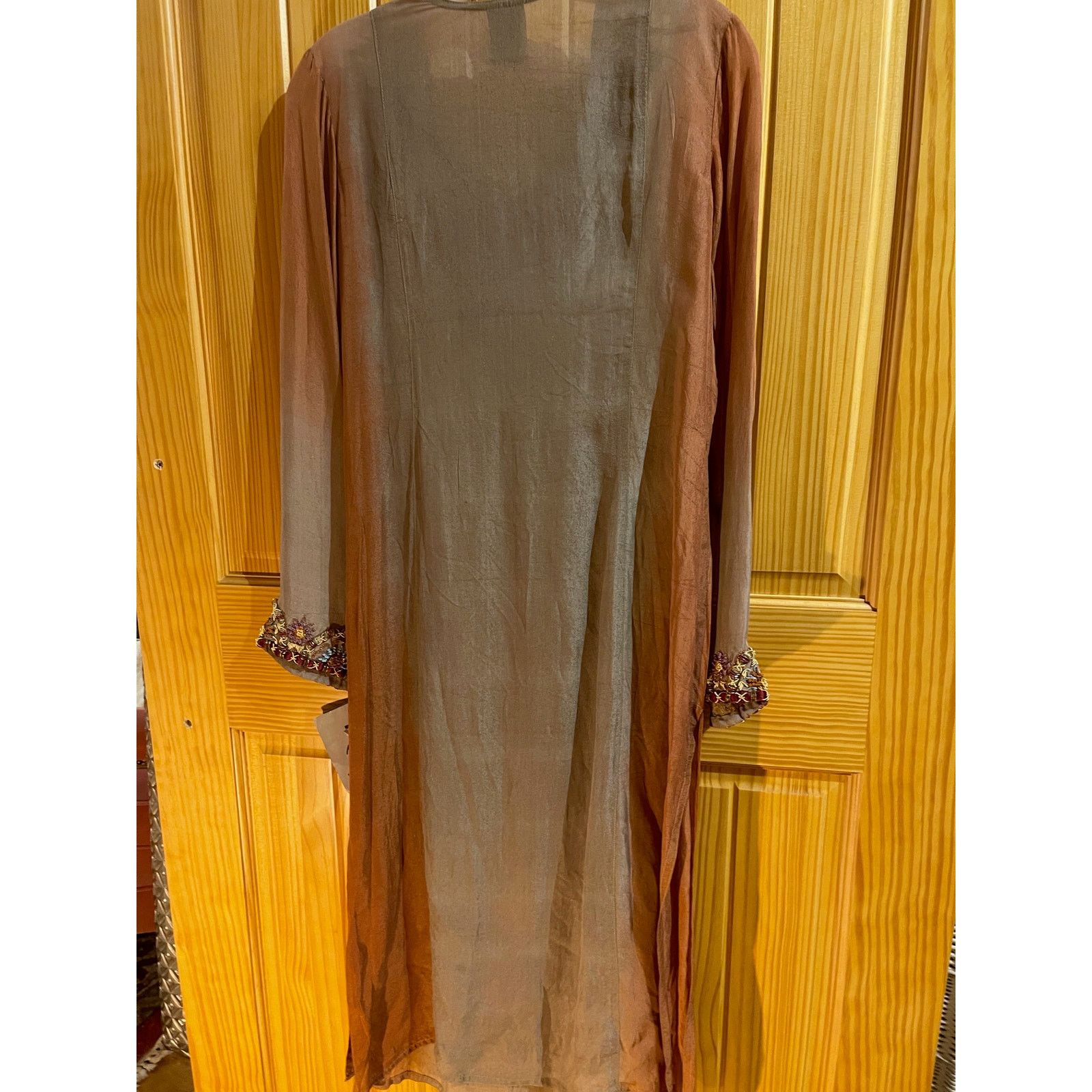 Vintage NWT Boho Floral Embroidered Gown (Size M) Beaded Dress Size S / US 4 / IT 40 - 2 Thumbnail