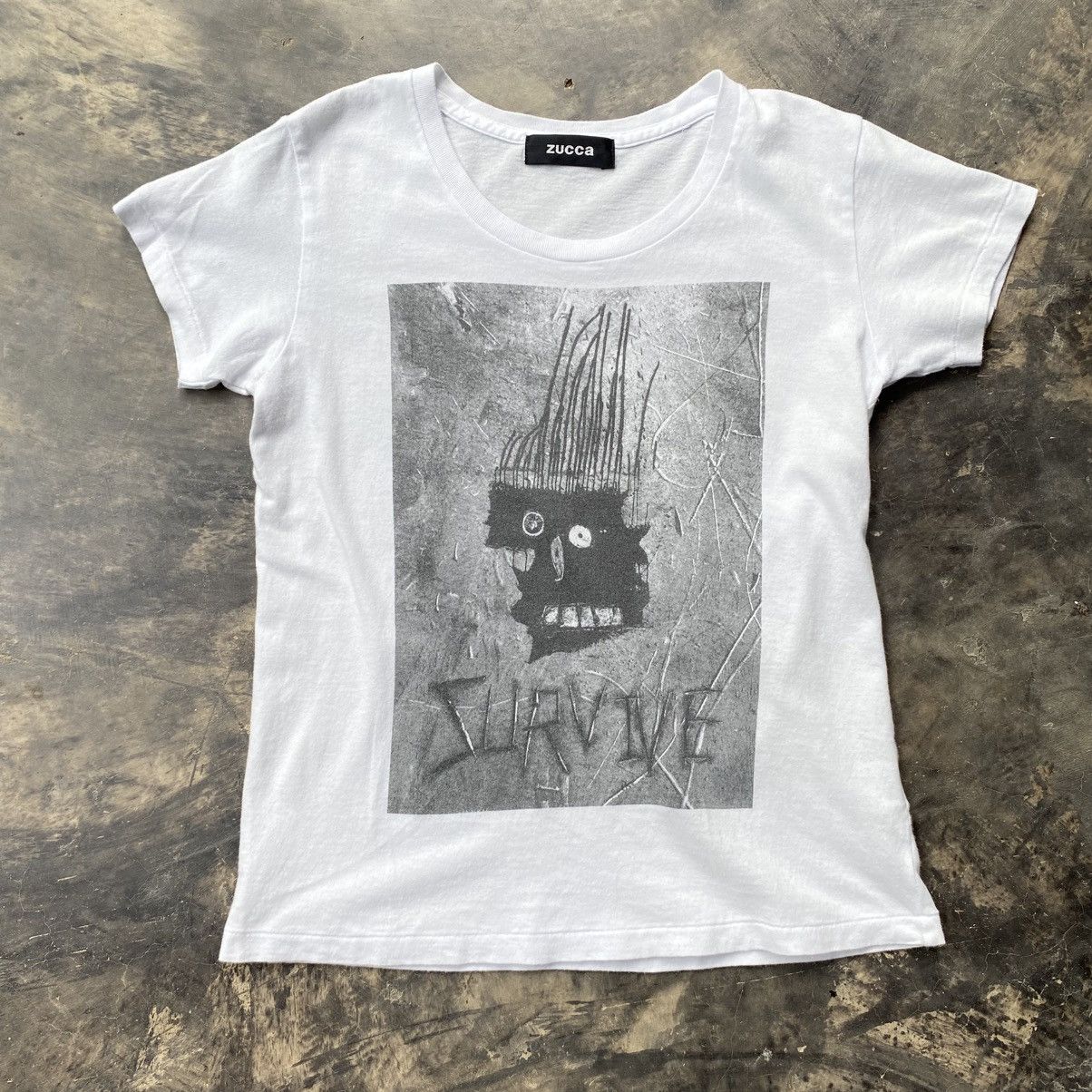 Zucca Zucca White Tee with Black Front Print Size M / US 6-8 / IT 42-44 - 10 Thumbnail