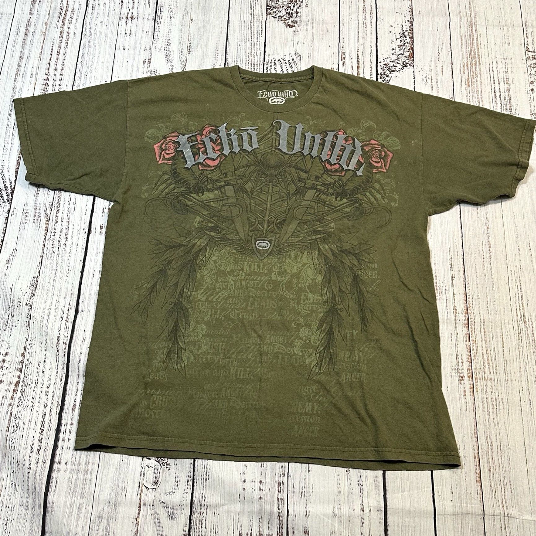 Ecko Unltd. ECKO UNLTD Vendetta MMA Collab Grunge Street Graphic Print Shirt Cotton Men XL Size US XL / EU 56 / 4 - 2 Thumbnail