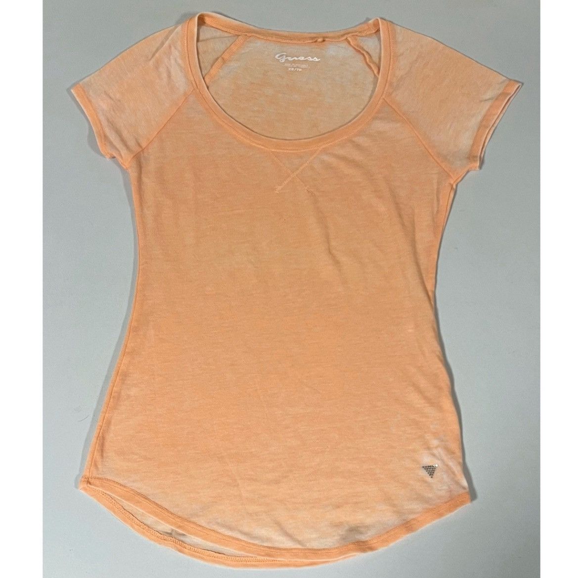 Guess Guess Orange Pastel Burnout T-Shirt Top Blouse Tee Size XS ✨ Size XS / US 0-2 / IT 36-38 - 2 Thumbnail