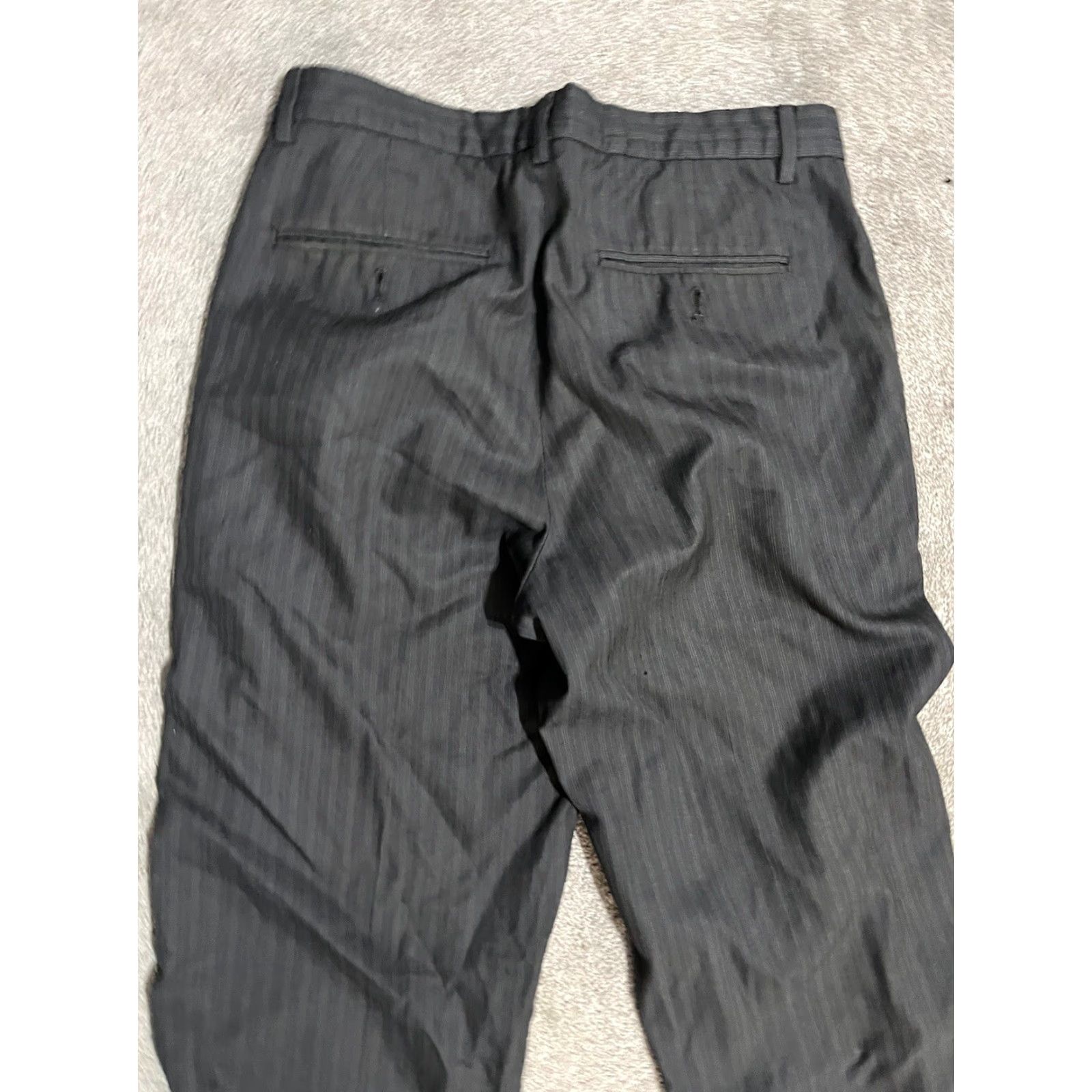 Calvin Klein Calvin Klein Mens Pants BLACK Striped Size 30x30 Dress Flat-Front Size US 30 / EU 46 - 4 Thumbnail