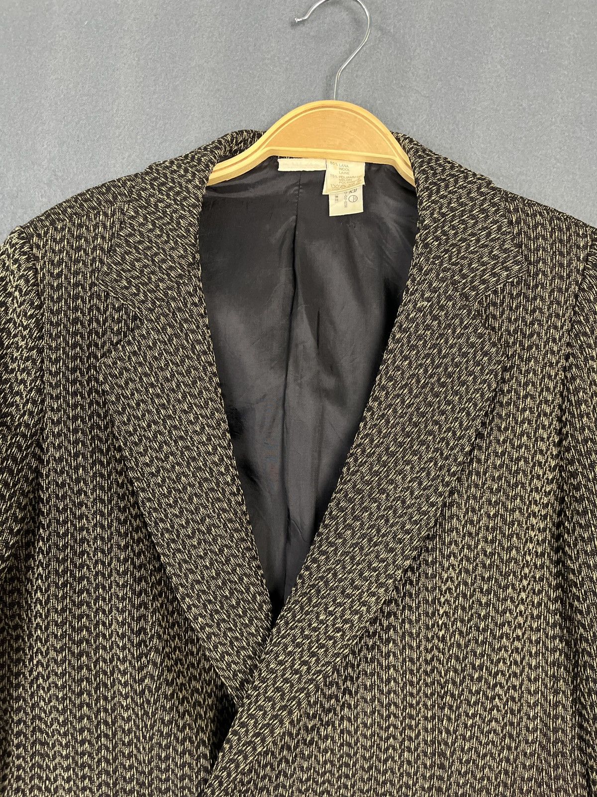 Krizia × Vintage Vintage Krizia Made in Italy Houndstooth Wool Jacket Size M / US 6-8 / IT 42-44 - 3 Thumbnail