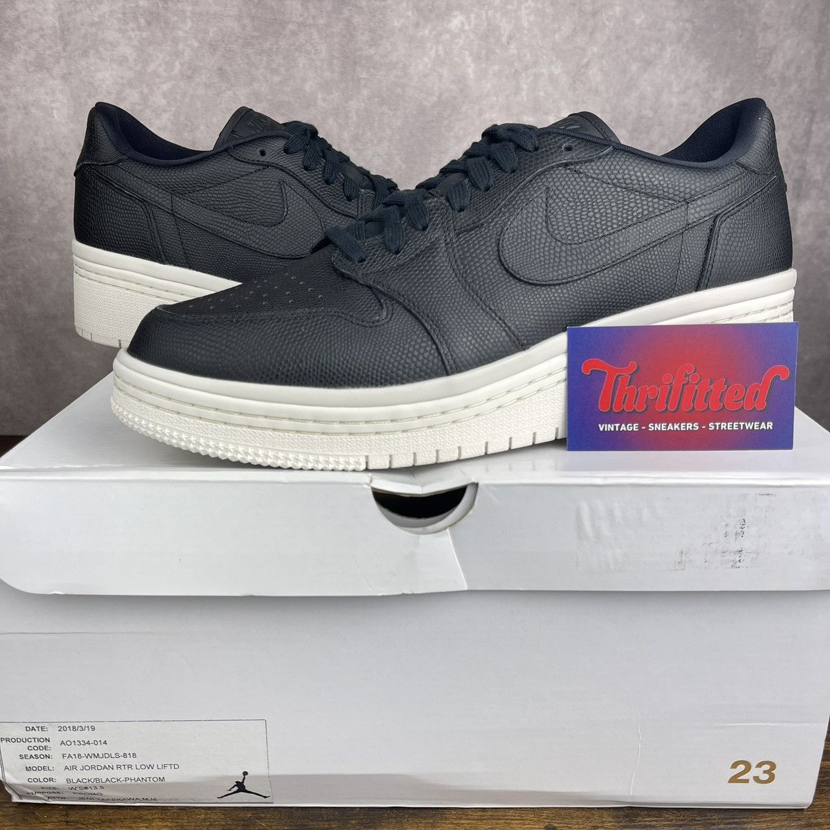 Jordan Brand NEW Promo Sample Air Jordan Lifted Black Phantom AO1334-014 Size US 12 / EU 45 - 1 Thumbnail