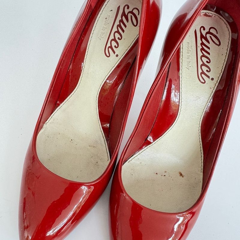 Gucci Gucci Red Patent Leather High Heels - Size US 8 / IT 38 - 7 Thumbnail