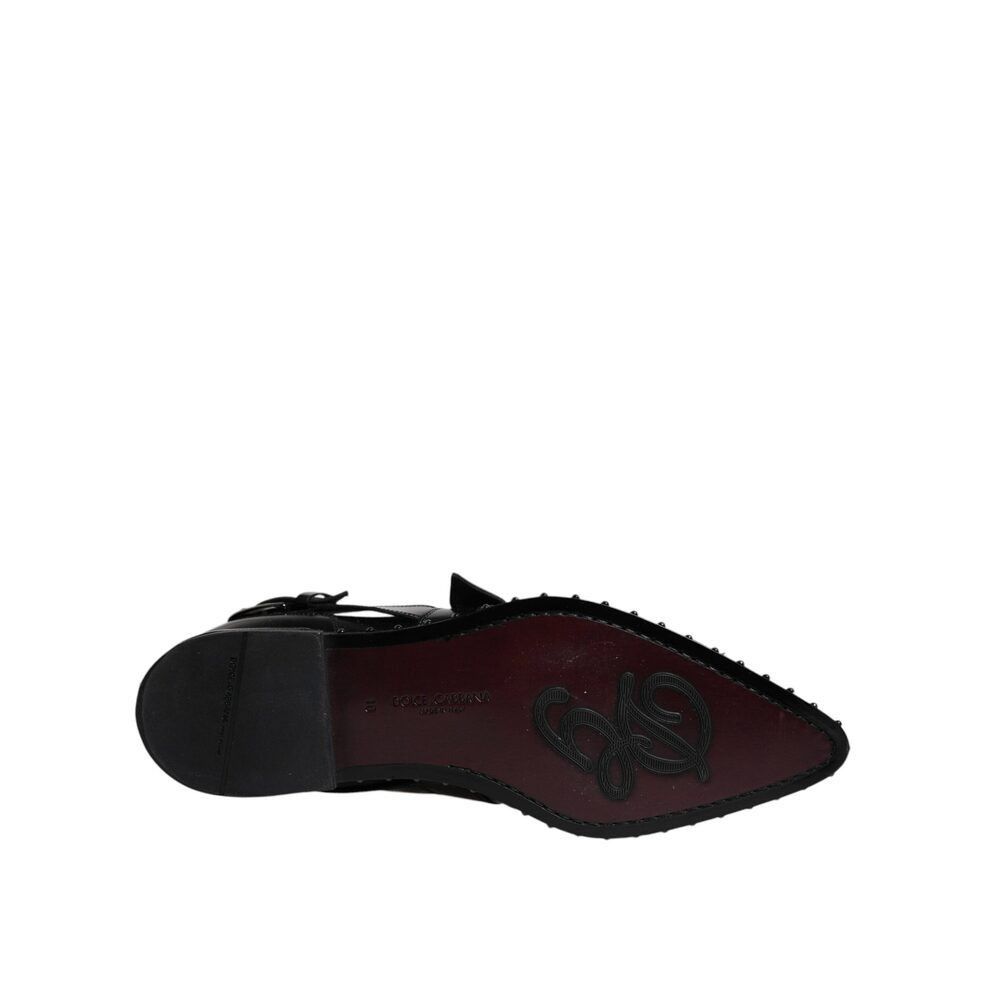Dolce & Gabbana Dolce & Gabbana Black Embellished Derby Monk Strap Shoes Size US 11 / EU 44 - 7 Thumbnail