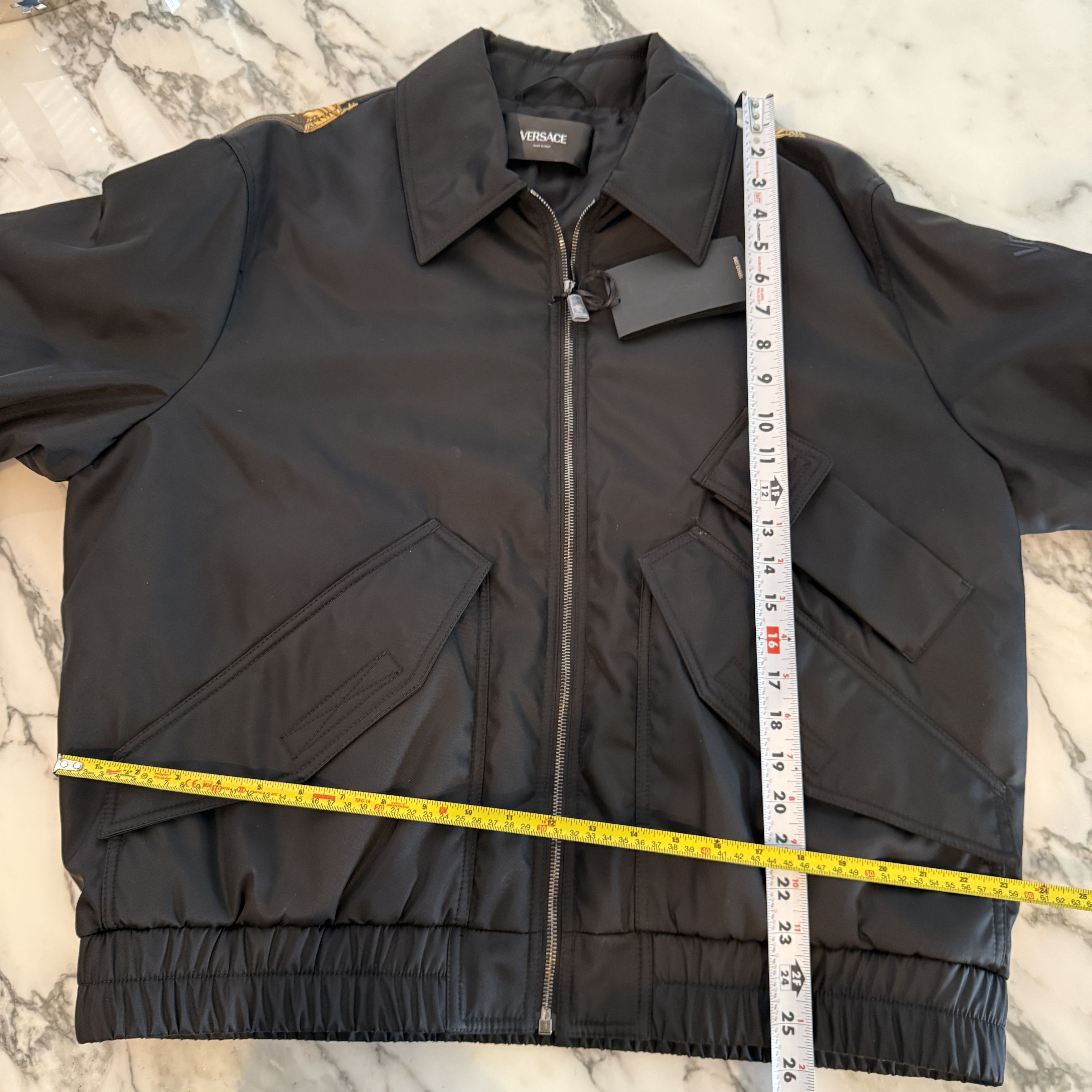 Versace Versace Bomber Jacket Black Heritage Print on back, 56 Size US XL / EU 56 / 4 - 14 Thumbnail