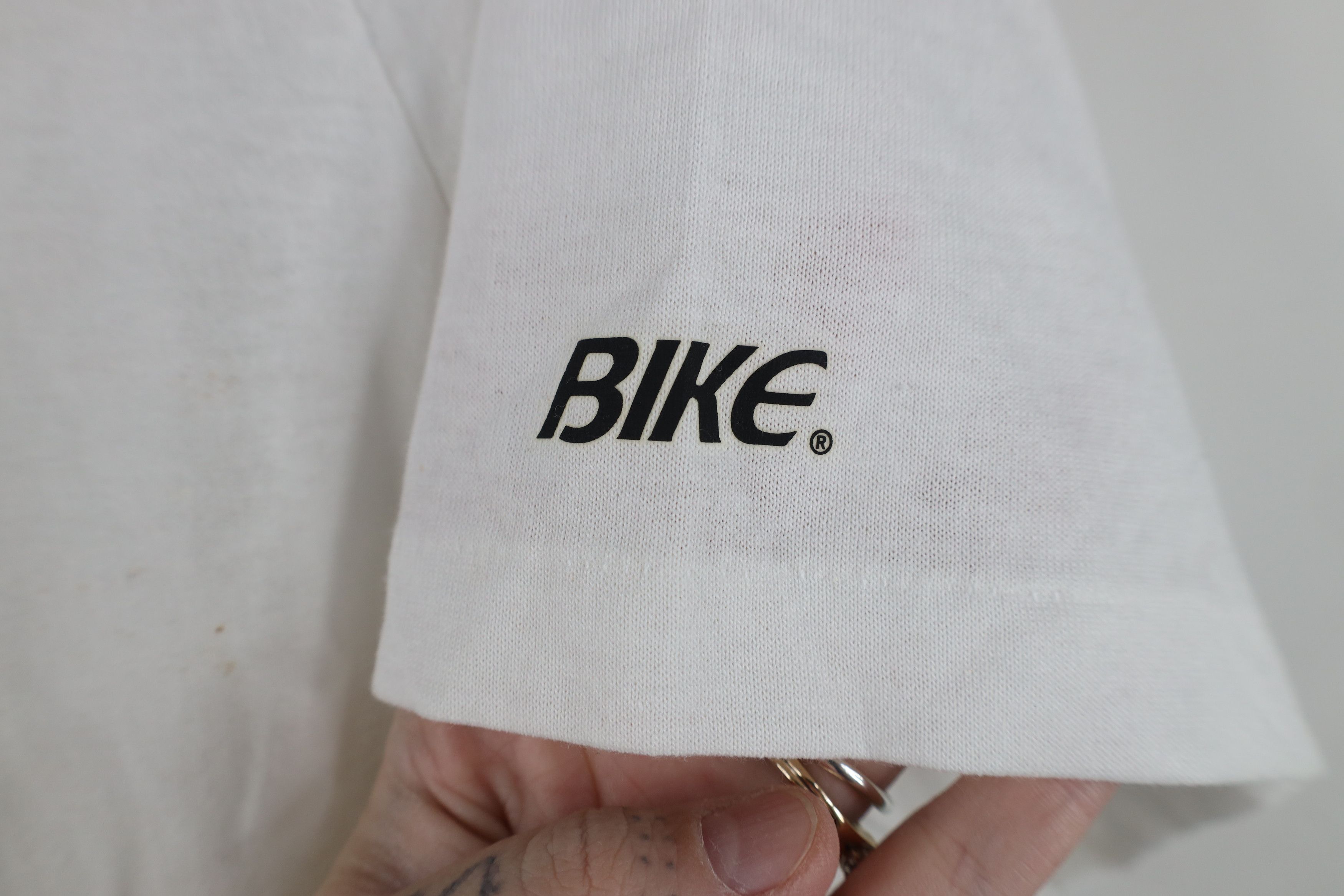 Vintage Deadstock Vintage 80s 90s Bike Henley T-Shirt White USA Size US S / EU 44-46 / 1 - 4 Thumbnail