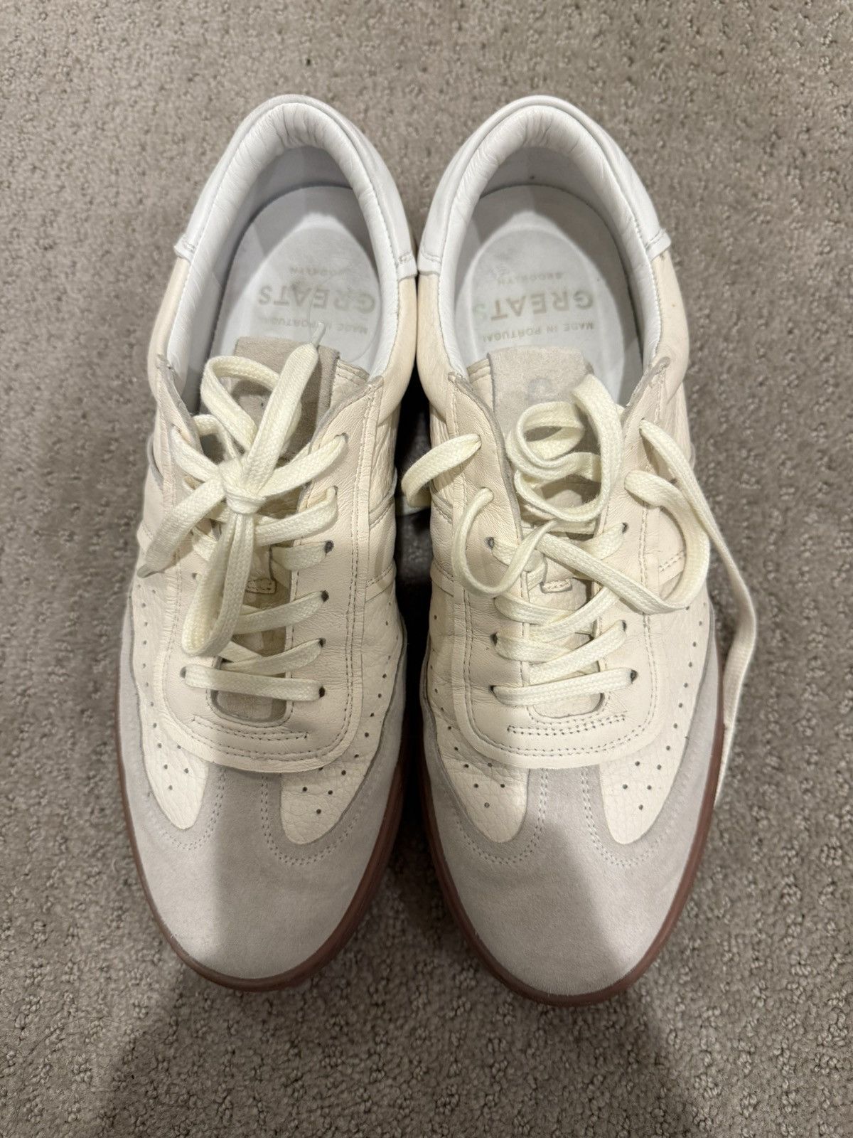 Greats Greats white/beige leather sneakers size 10.5 Size US 10.5 / EU 43-44 - 2 Thumbnail