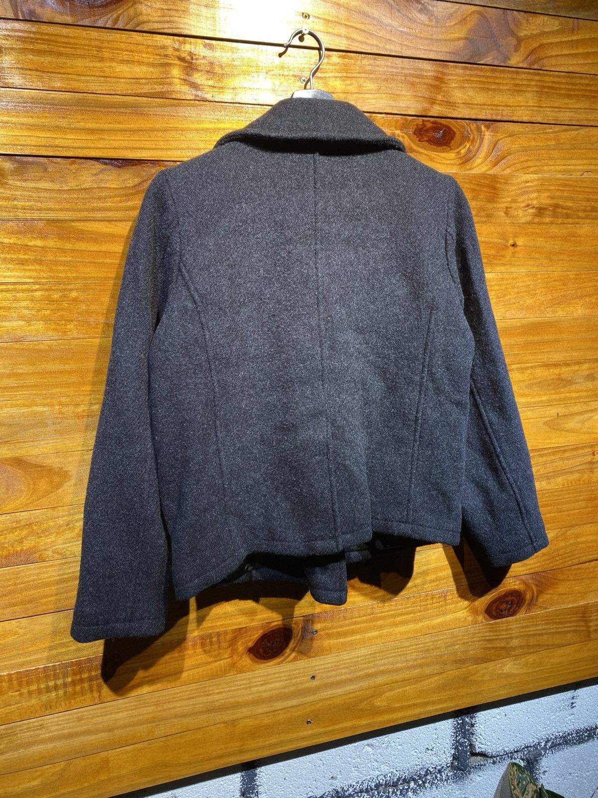 Beams Japan Vintage Beams Boy Pea Coat Wool Blend Dark Charcoal Grey Size S / US 4 / IT 40 - 11 Thumbnail