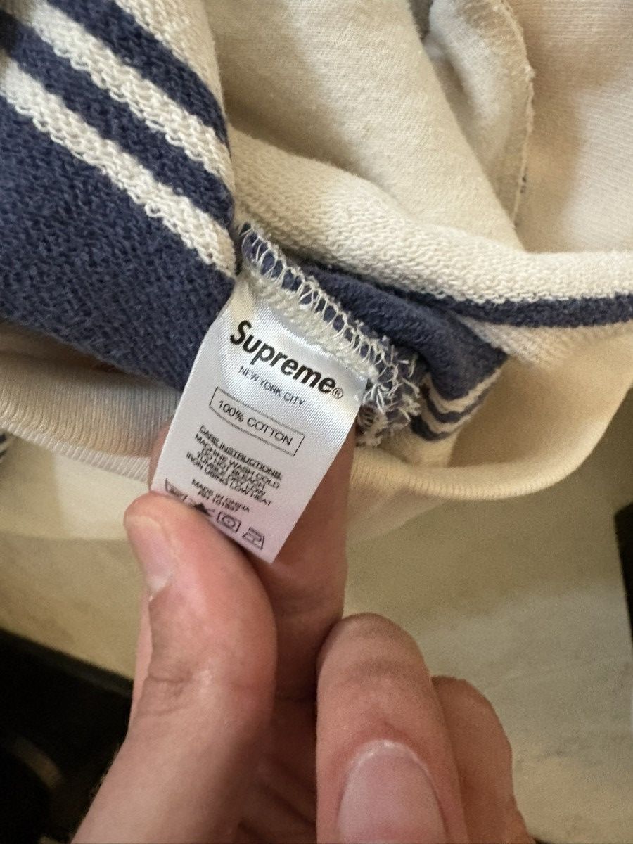 Supreme Supreme "Supreme New York" Striped Hoodie White Navy XL Size US XL / EU 56 / 4 - 21 Thumbnail