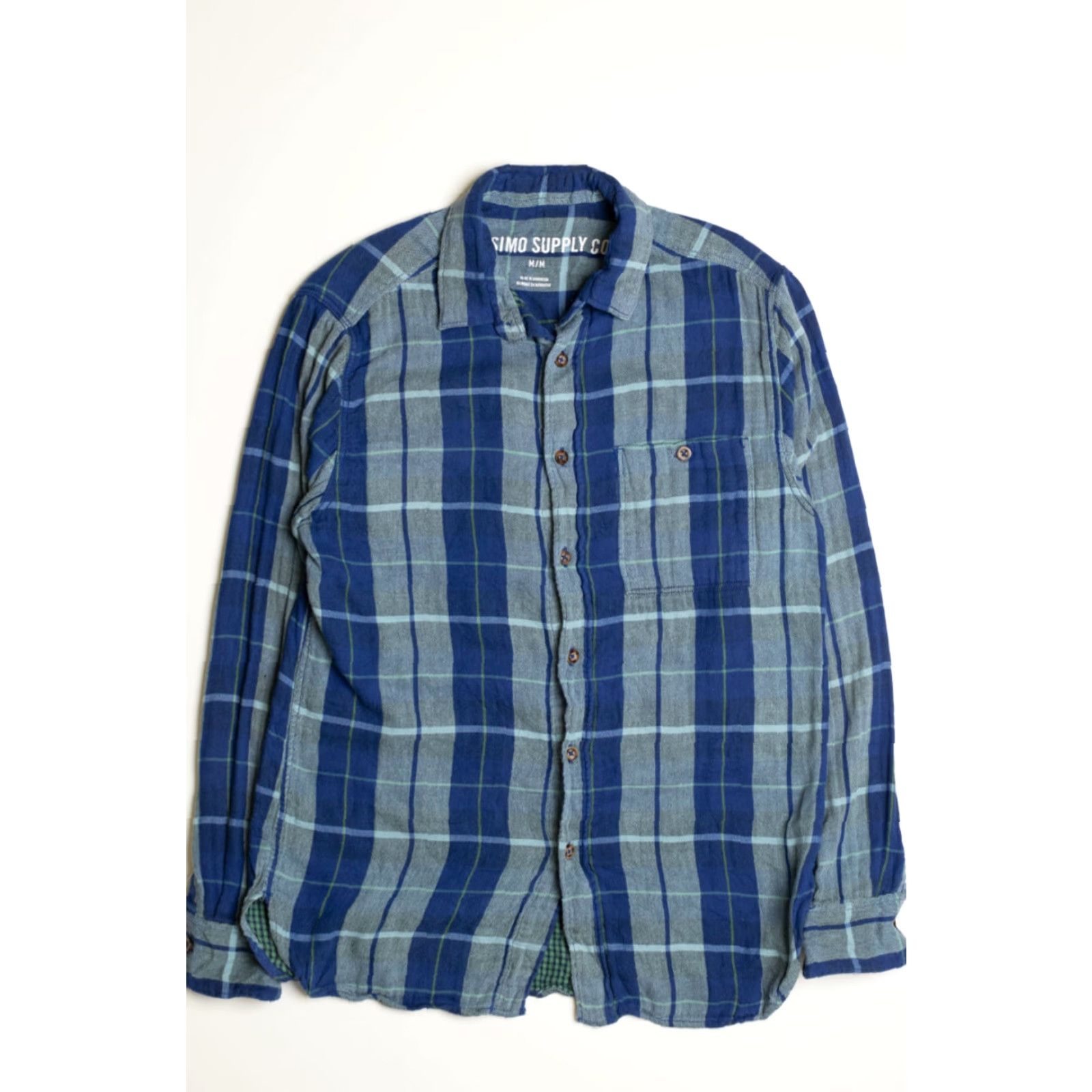 Mossimo VINTAGE Mossimo Blue Flannel Shirt Medium Plaid Button Down Long Sleeve Mens Size US M / EU 48-50 / 2 - 2 Thumbnail